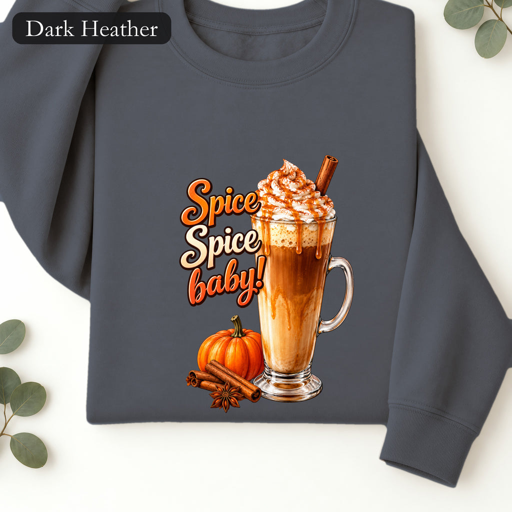 Spice Spice Baby Pumpkin Spice Latte Sweatshirt | Fall Coffee Crewneck