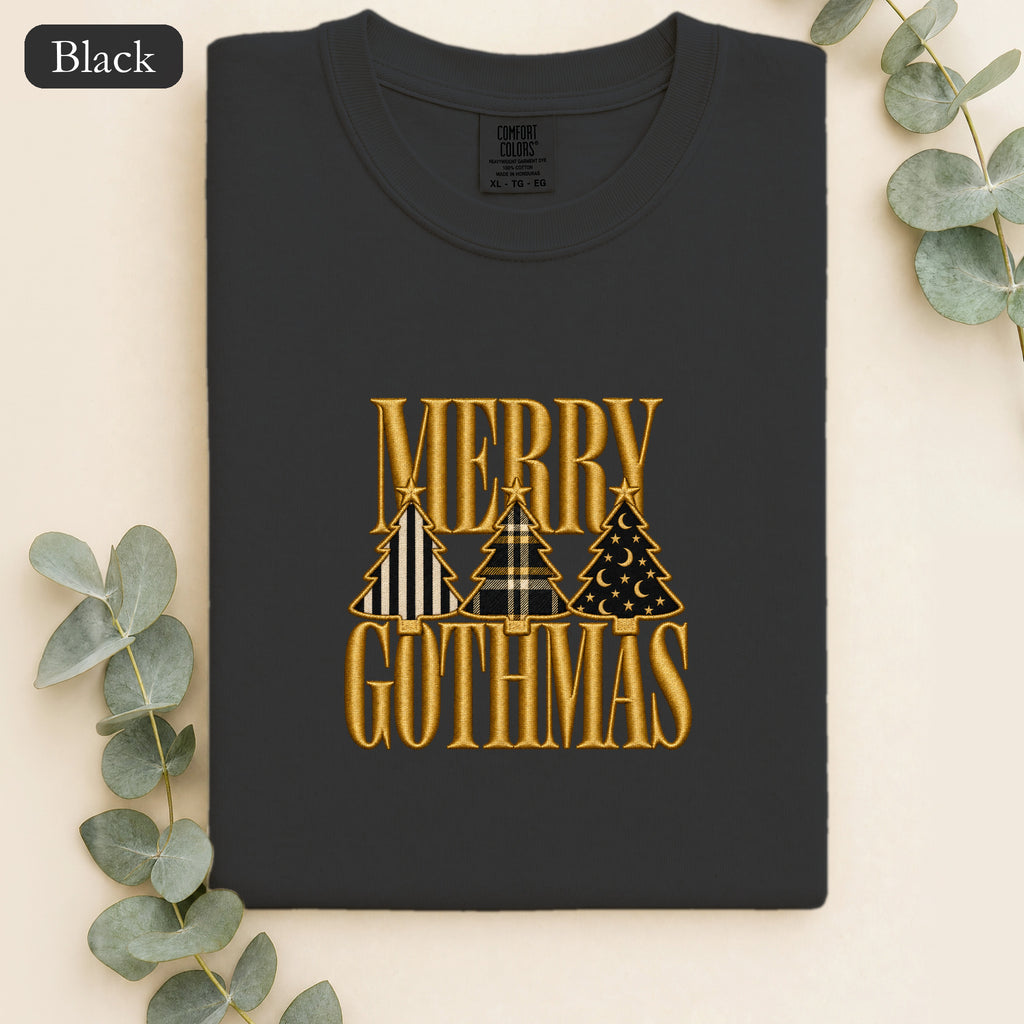 Merry Gothmas Shirt | Gothic Christmas Tree Typography