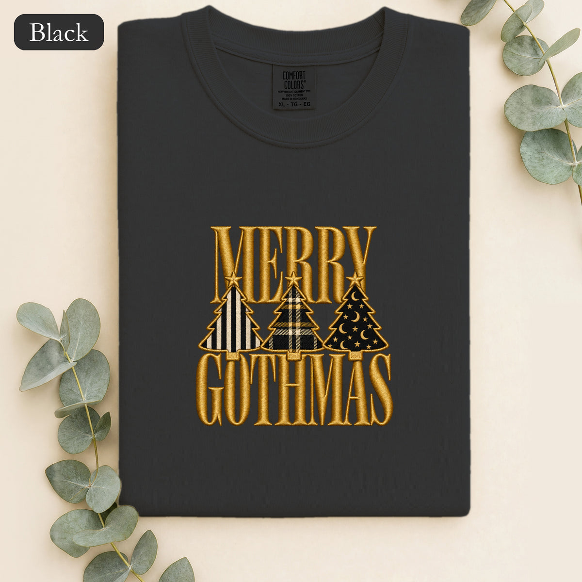 Merry Gothmas Shirt | Gothic Christmas Tree Typography