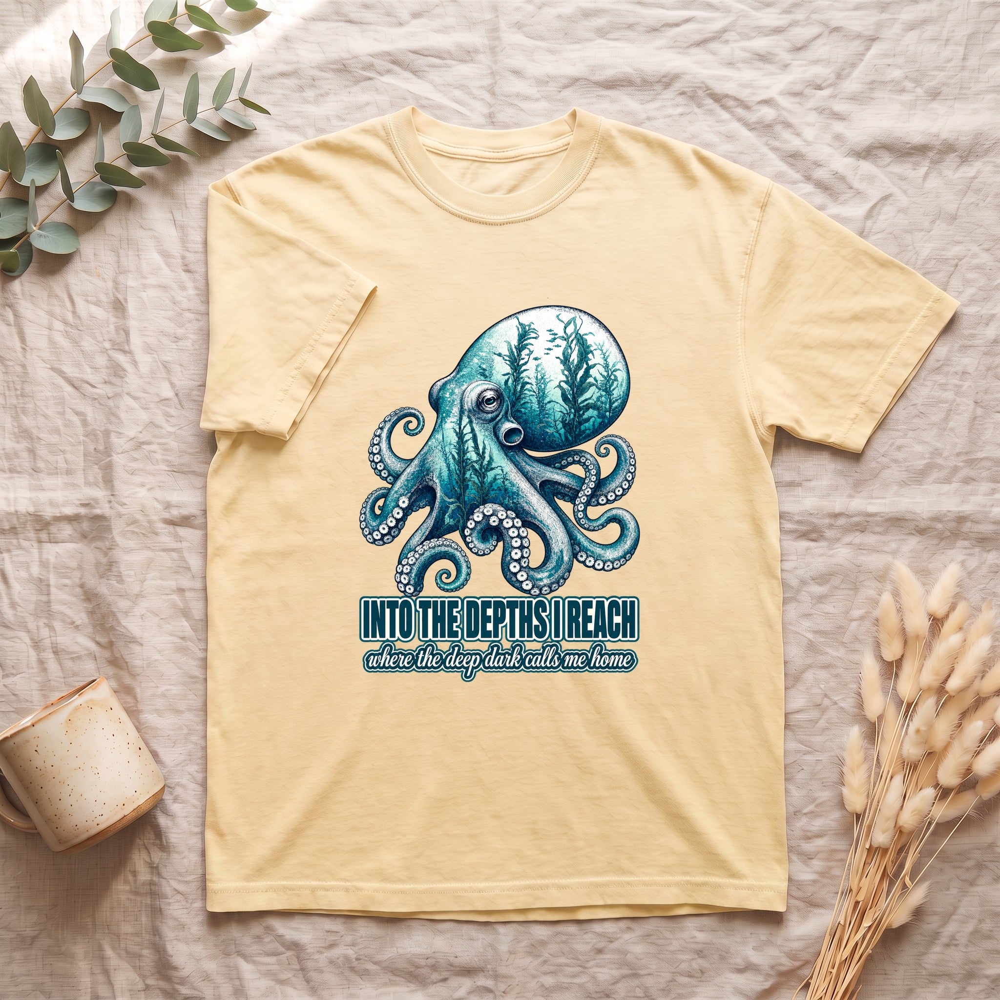 Into the Depths I Reach Shirt, Octopus Double Exposure Tee, Ocean Diver Sea Life Gift, Nautical Marine Sweatshirt