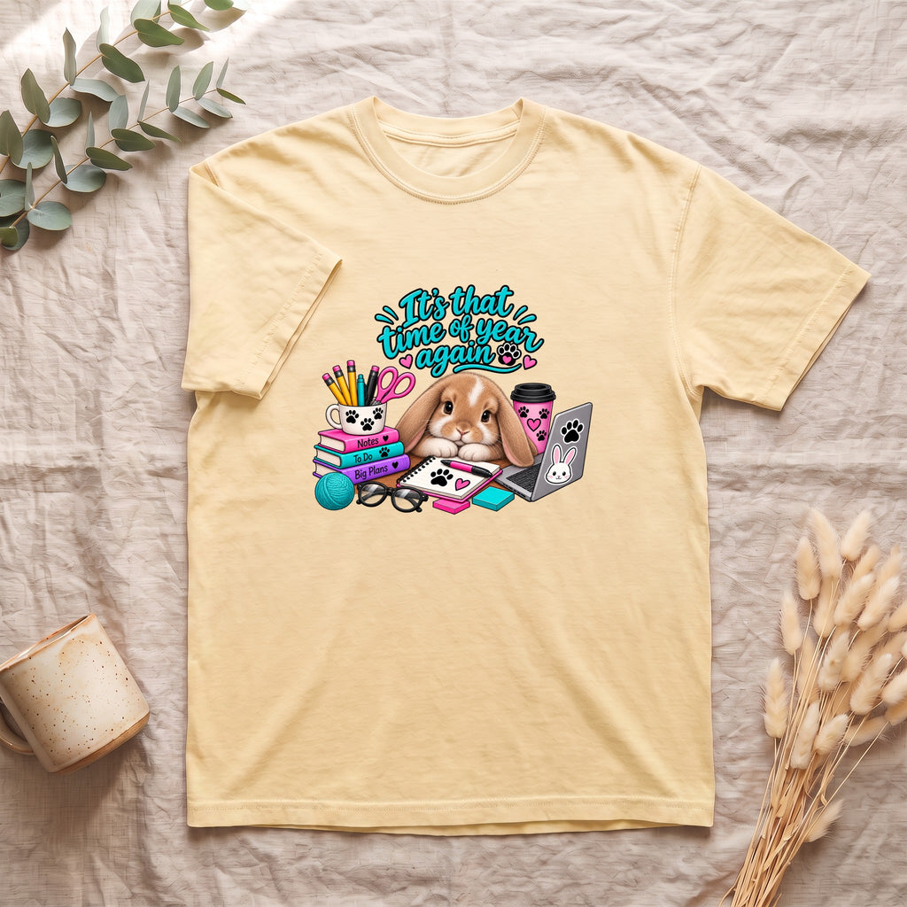 It's That Time Again, Back to School Bunny Shirt, Bunny Mom Tee, Rabbit Lover Gift, Funny Bunny Owner T-Shirt
