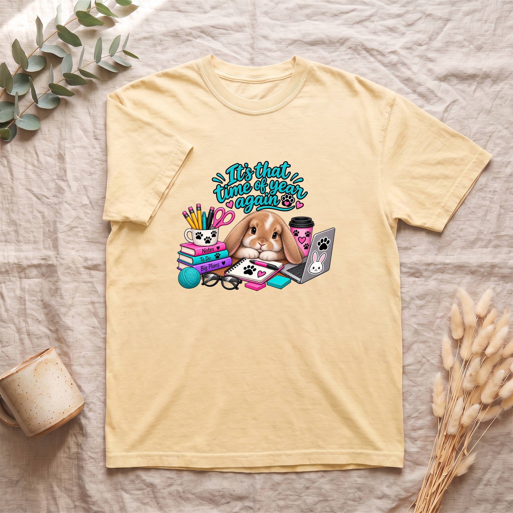 It's That Time Again, Back to School Bunny Shirt, Bunny Mom Tee, Rabbit Lover Gift, Funny Bunny Owner T-Shirt
