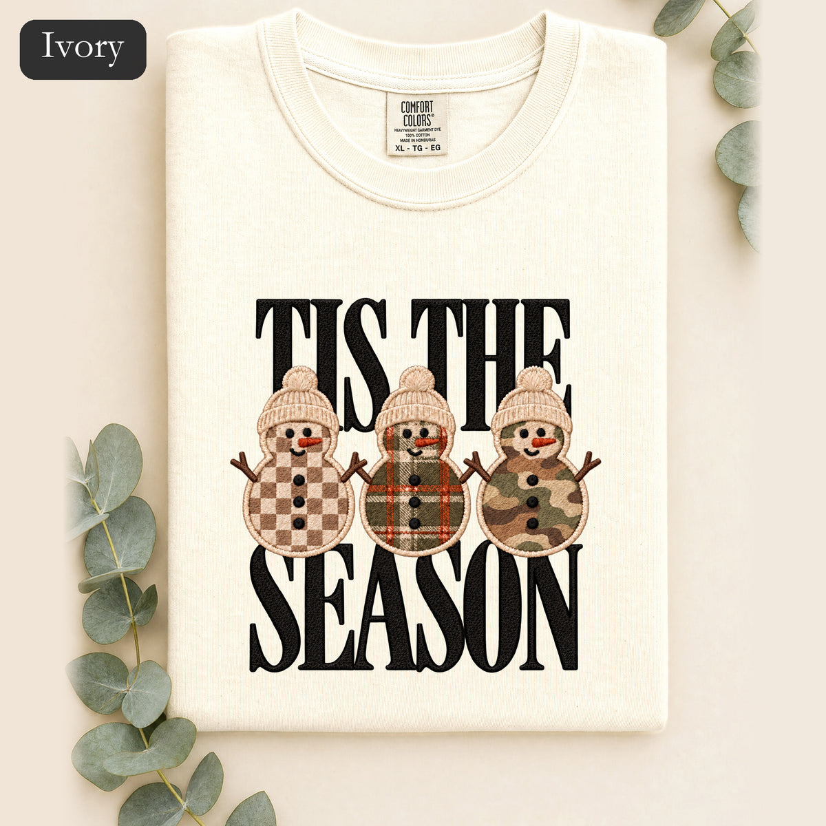 Plaid Snowmen Trio Shirt | Cozy Winter Snowman Design