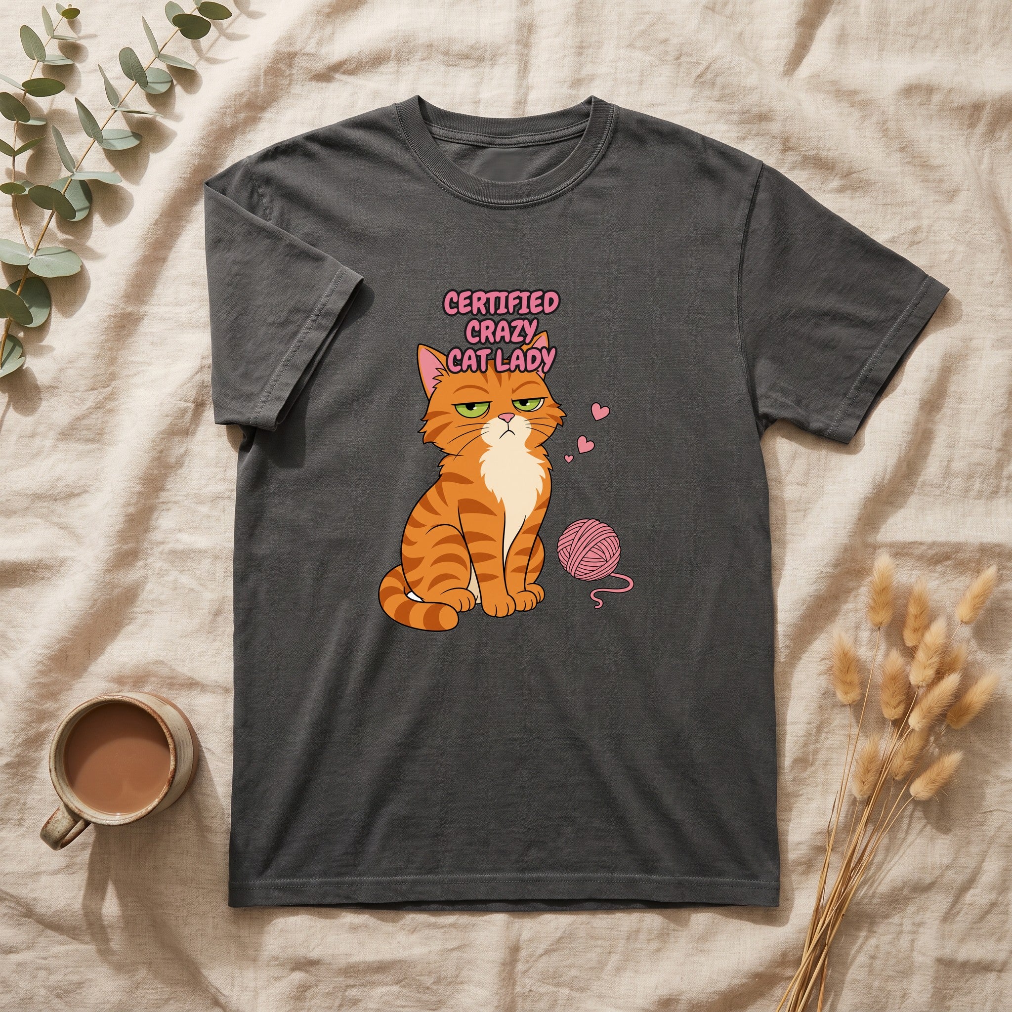 Certified Crazy Cat Lady Shirt, Orange Cat Mom Tee, Ginger Cat Lover Gift, Funny Cat Owner Sweatshirt