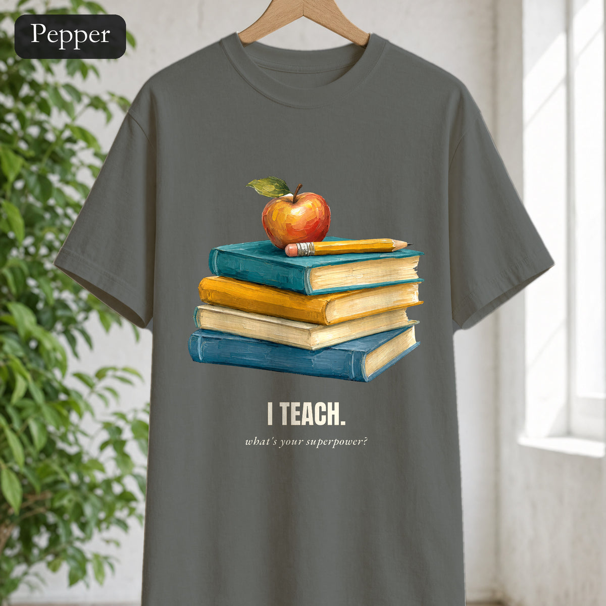 Teacher Shirt, I Teach What's Your Superpower Tee, Teacher Appreciation Gift, Painterly Back to School Sweatshirt