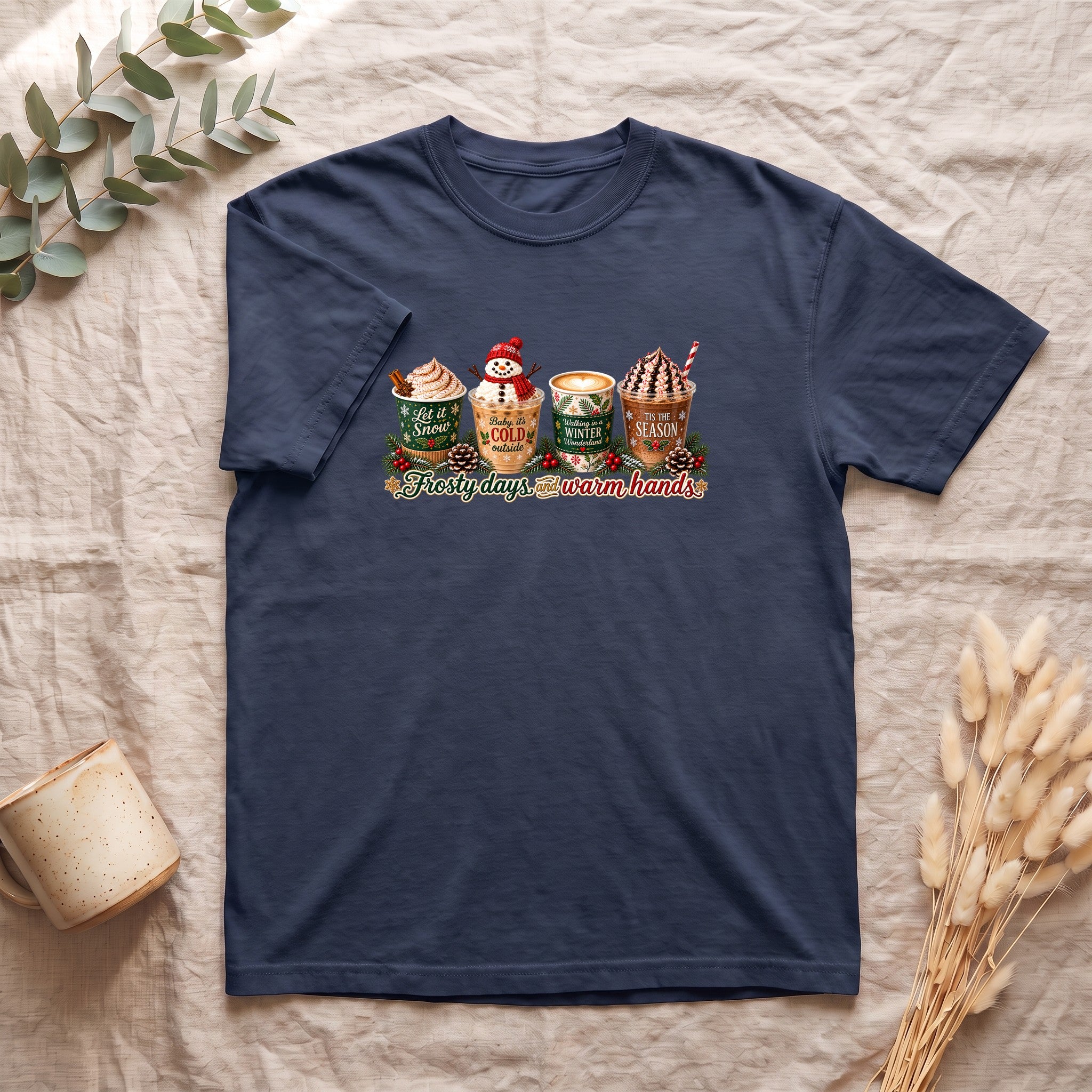 Cozy Holiday Hot Cocoa Graphic Shirt | Winter Drink Design