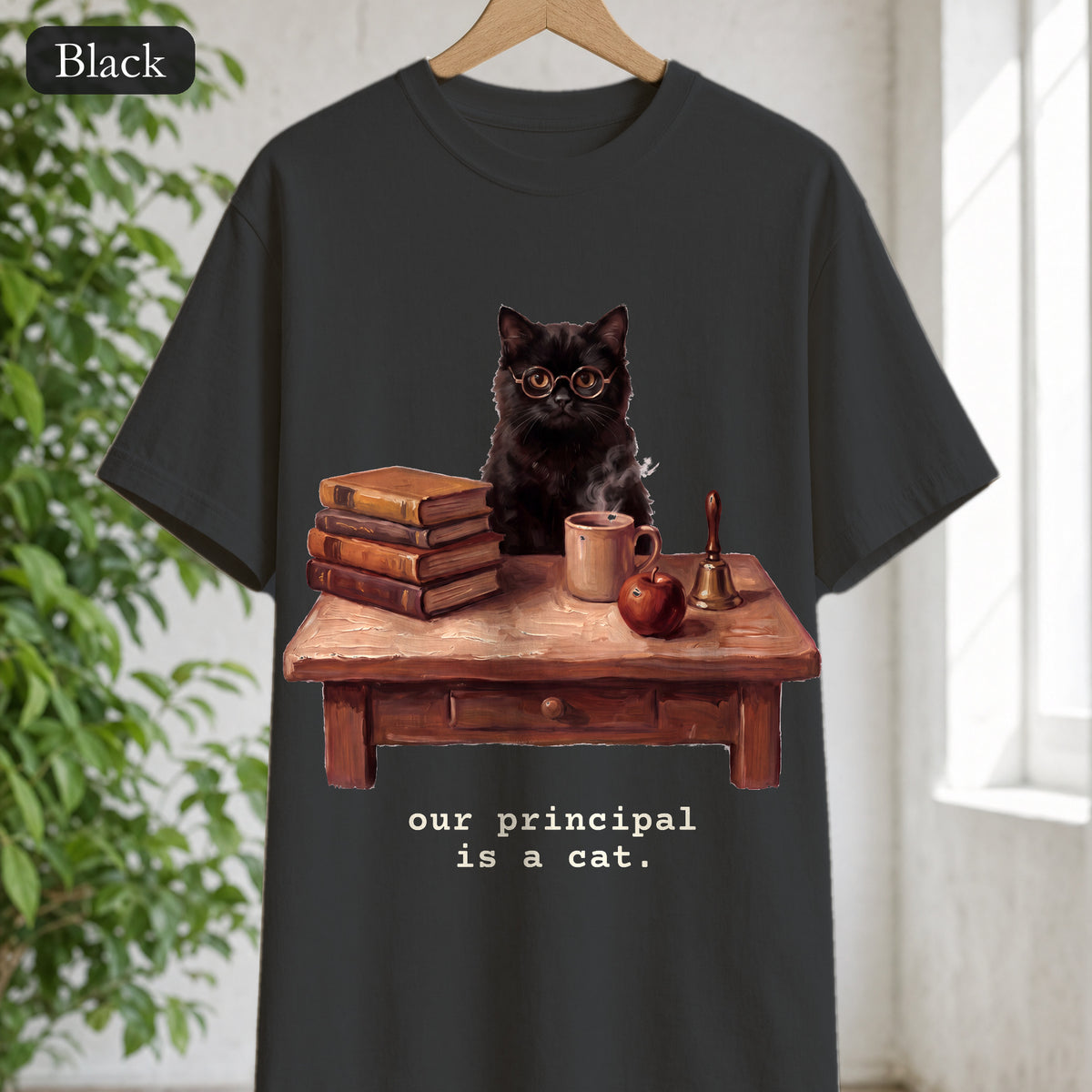 Our Principal Is A Cat Shirt, Funny Homeschool Mom Tee, Homeschool Family Cat Tee, Homeschool Gift
