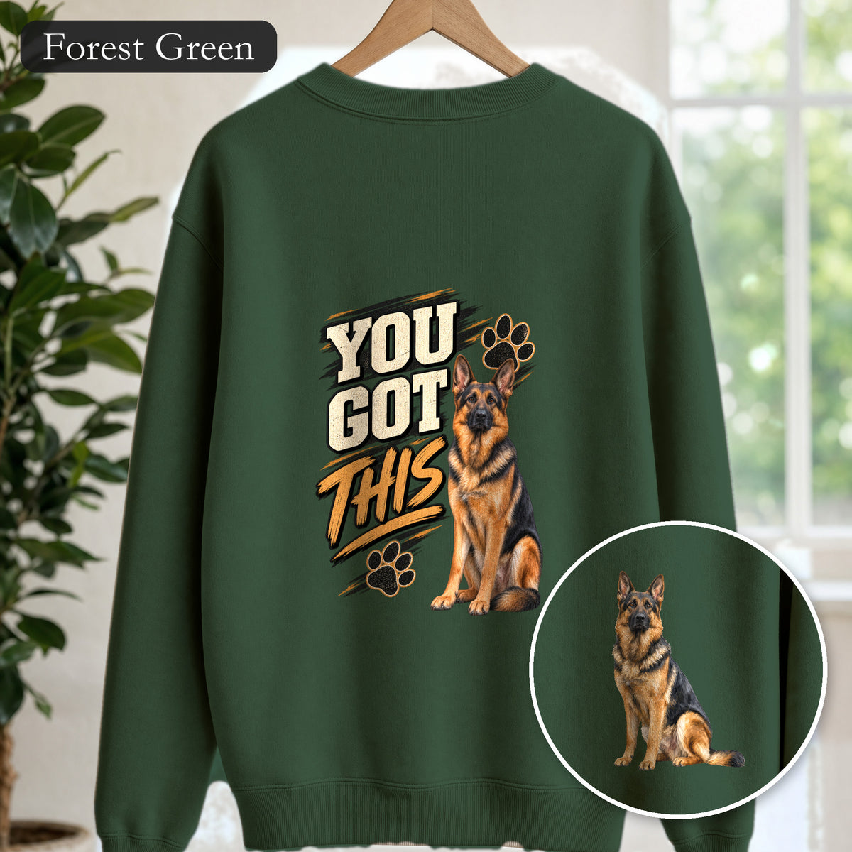 You Got This German Shepherd Shirt, GSD Dog Lover Motivational Tee, Encouragement Dog Mom Gift, Painterly Dog Sweatshirt