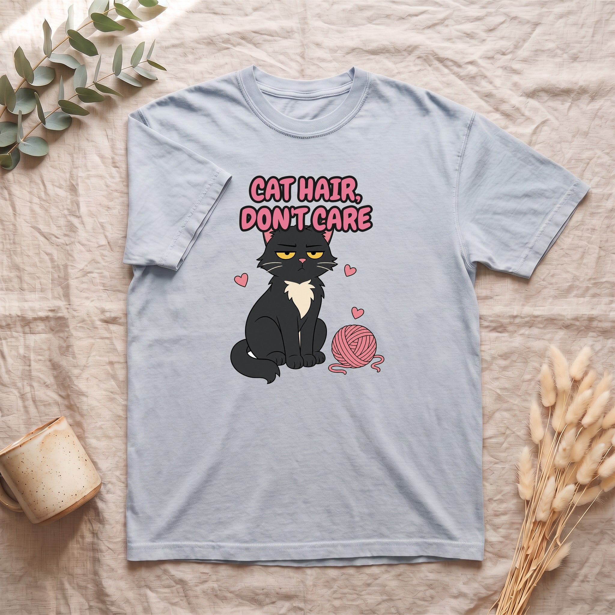 Cat Hair Don't Care Shirt, Funny Cat Mom Tee, Cat Lover Gift, Cat Owner Sweatshirt