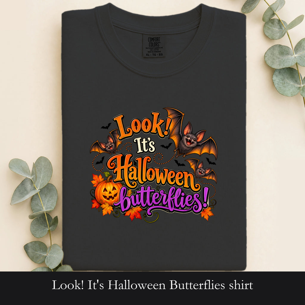 Look! It's Halloween Butterflies shirt | Halloween pumpkin bats design