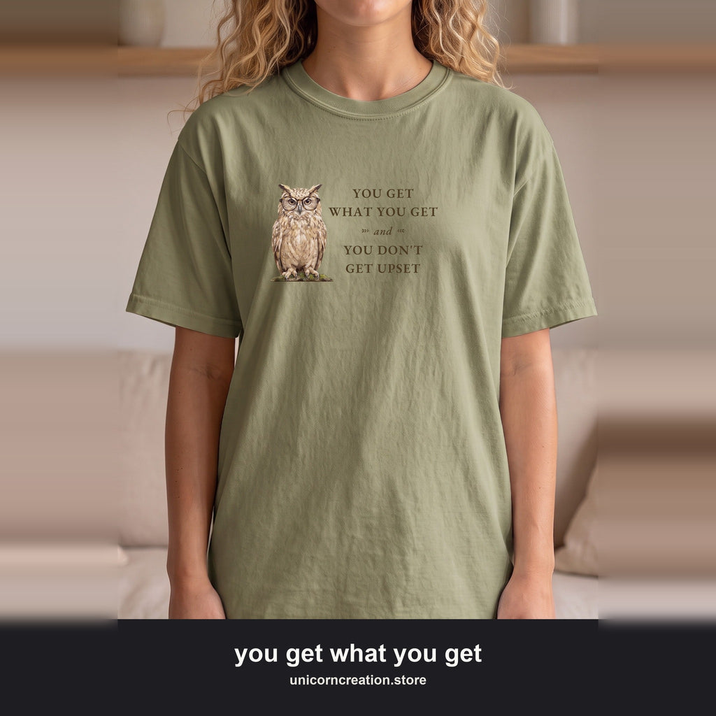 You Get What You Get Shirt, Funny Teacher Owl Tee, Classroom Saying Shirt, Back to School Gift, Preschool Teacher Tee