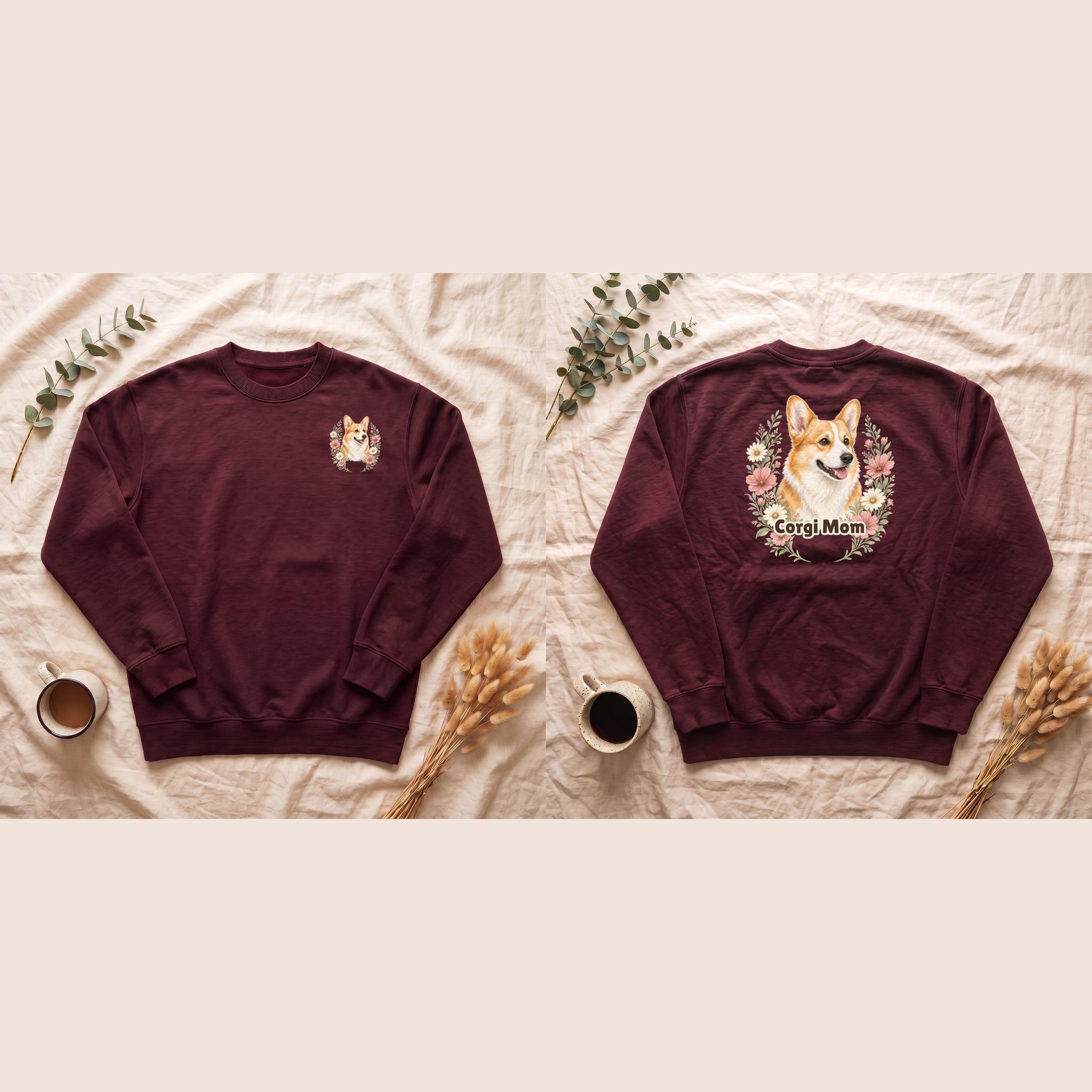 Corgi Mom Shirt, Corgi Mama Tee, Dog Mom Gift, Wildflower Corgi Lover Sweatshirt, Cute Dog Owner Gift
