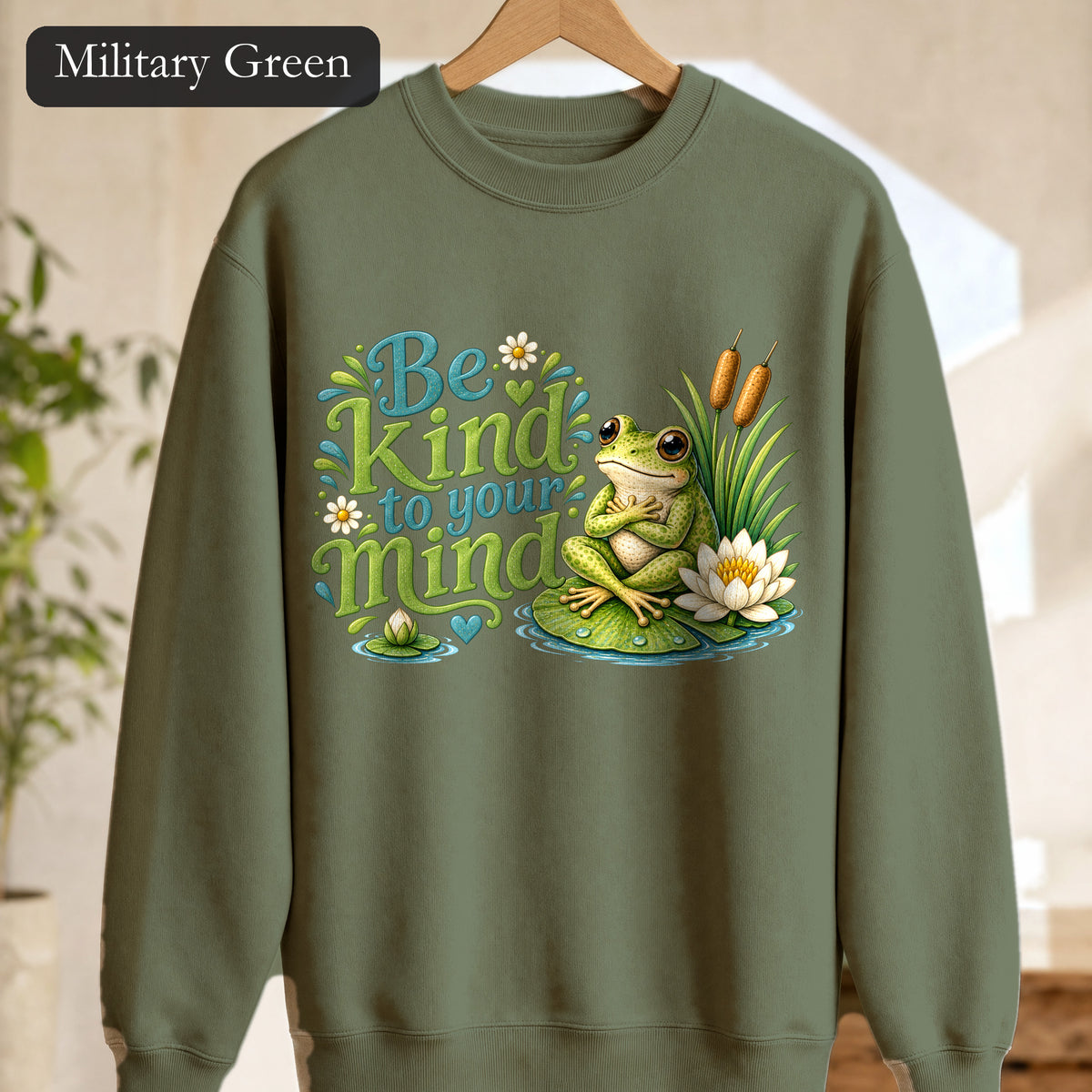 Be Kind To Your Mind Shirt, Cute Frog Tee, Mental Health Awareness Gift, Kawaii Frog Sweatshirt