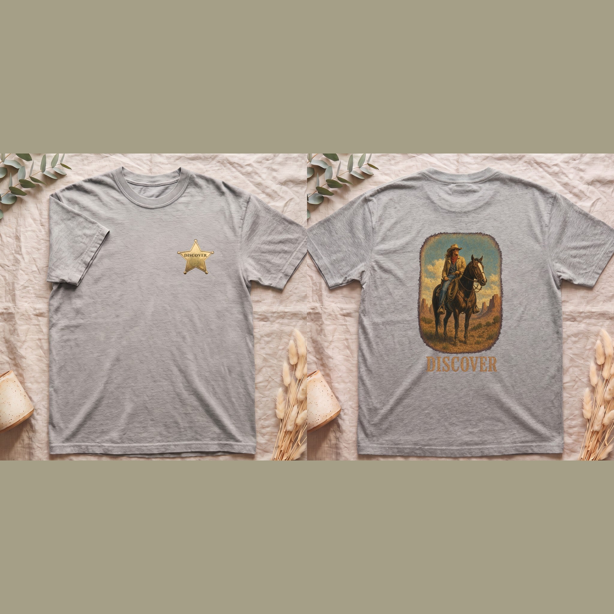 Discover Cowgirl Shirt, Vintage Western Horse Tee, Desert Rodeo Tee, Sheriff Star Cowgirl Gift