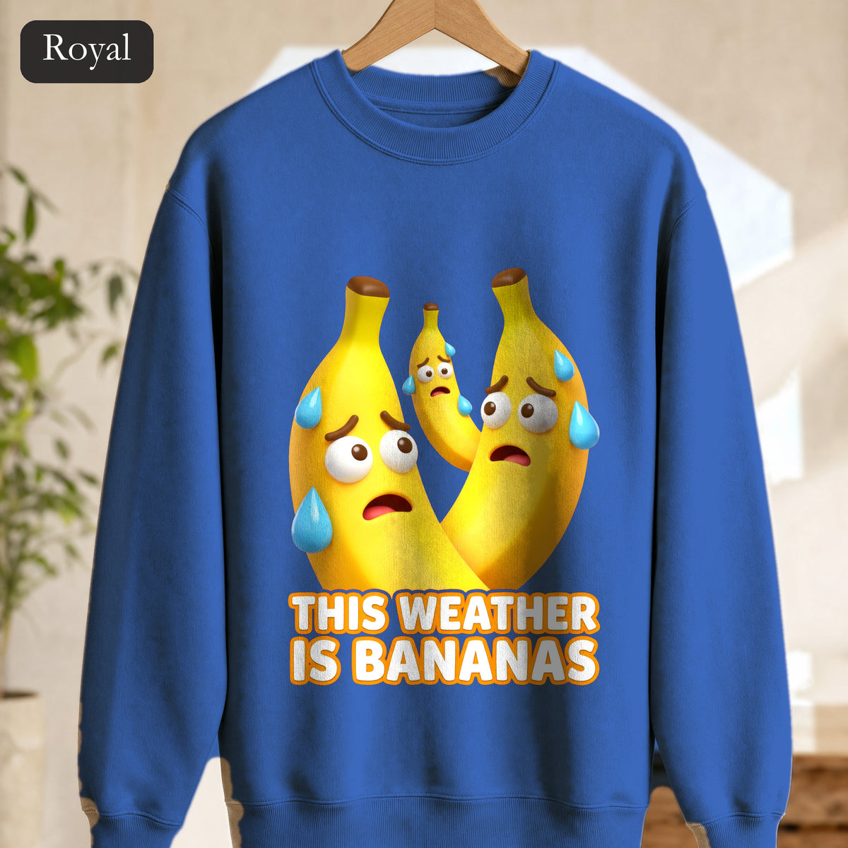 This Weather Is Bananas Sweatshirt, Funny Sweating Banana Crewneck, Summer Heat Humor Gift, Hot Weather Pun Sweatshirt