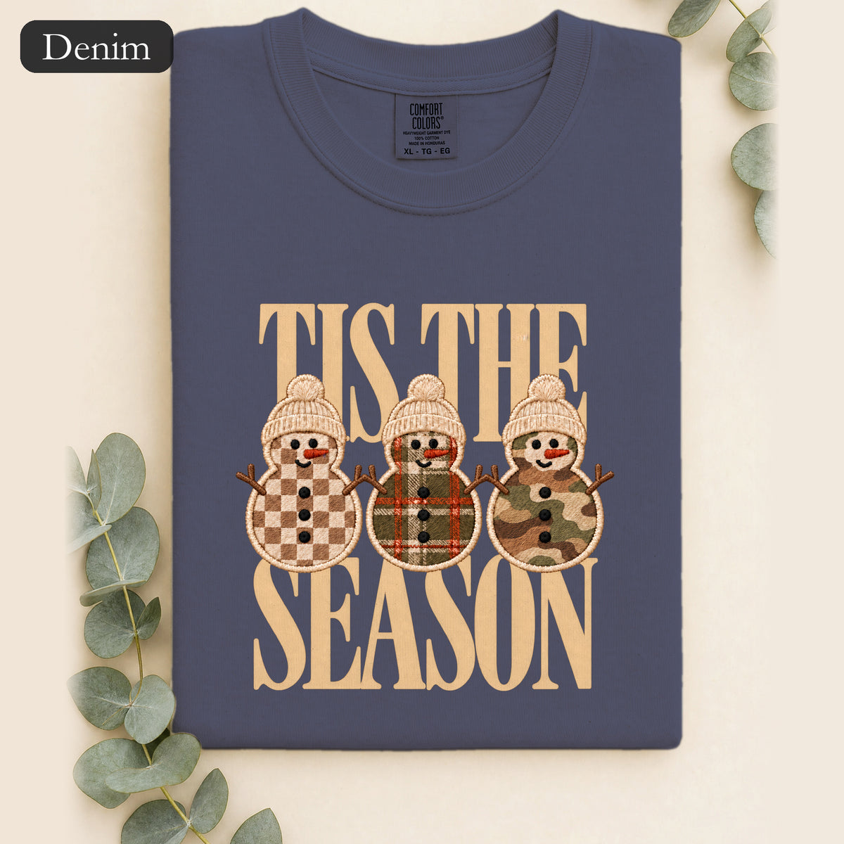 Plaid Snowmen Trio Shirt | Cozy Winter Snowman Design