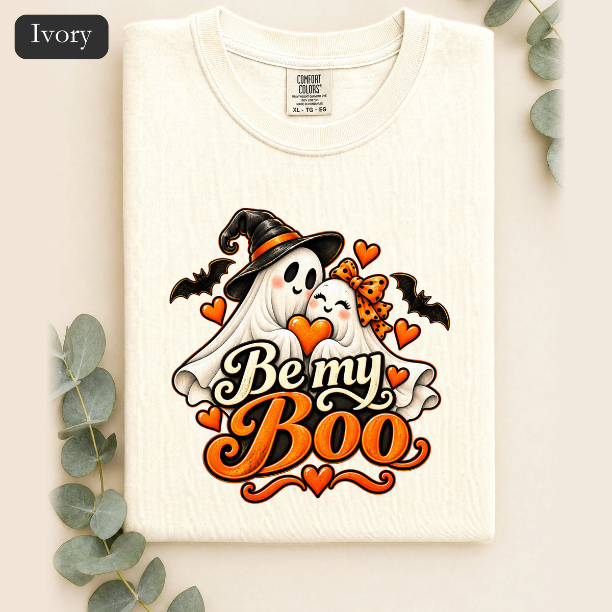 Be My Boo ghost couple Shirt | Halloween spooky hearts