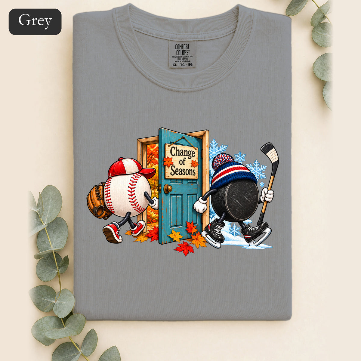 Baseball and Hockey 'Change of Seasons' Shirt | Sports Autumn Winter Design