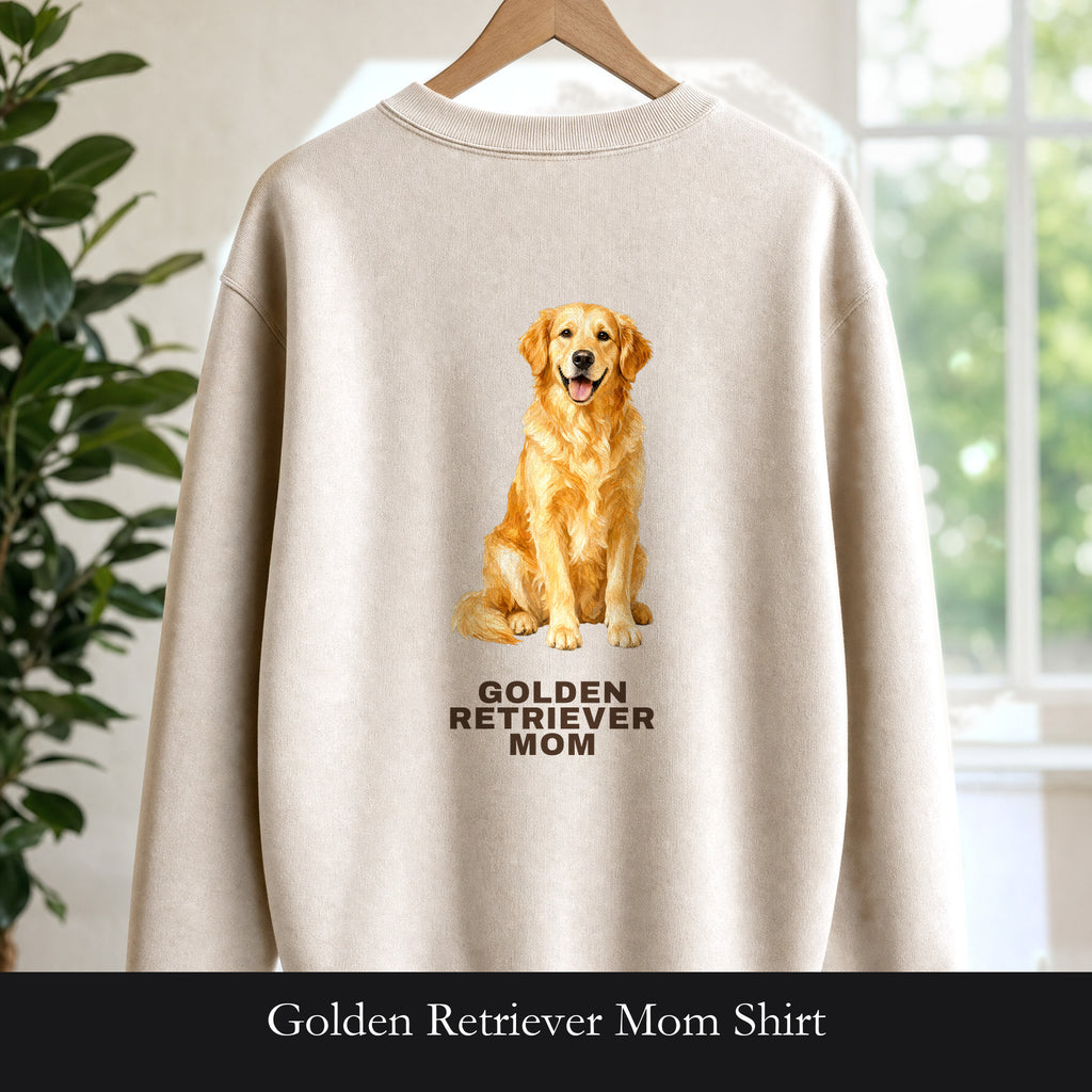Golden Retriever Mom Shirt, Painterly Golden Dog Mom Tee, Cute Golden Lover Gift, Dog Owner Sweatshirt for Her