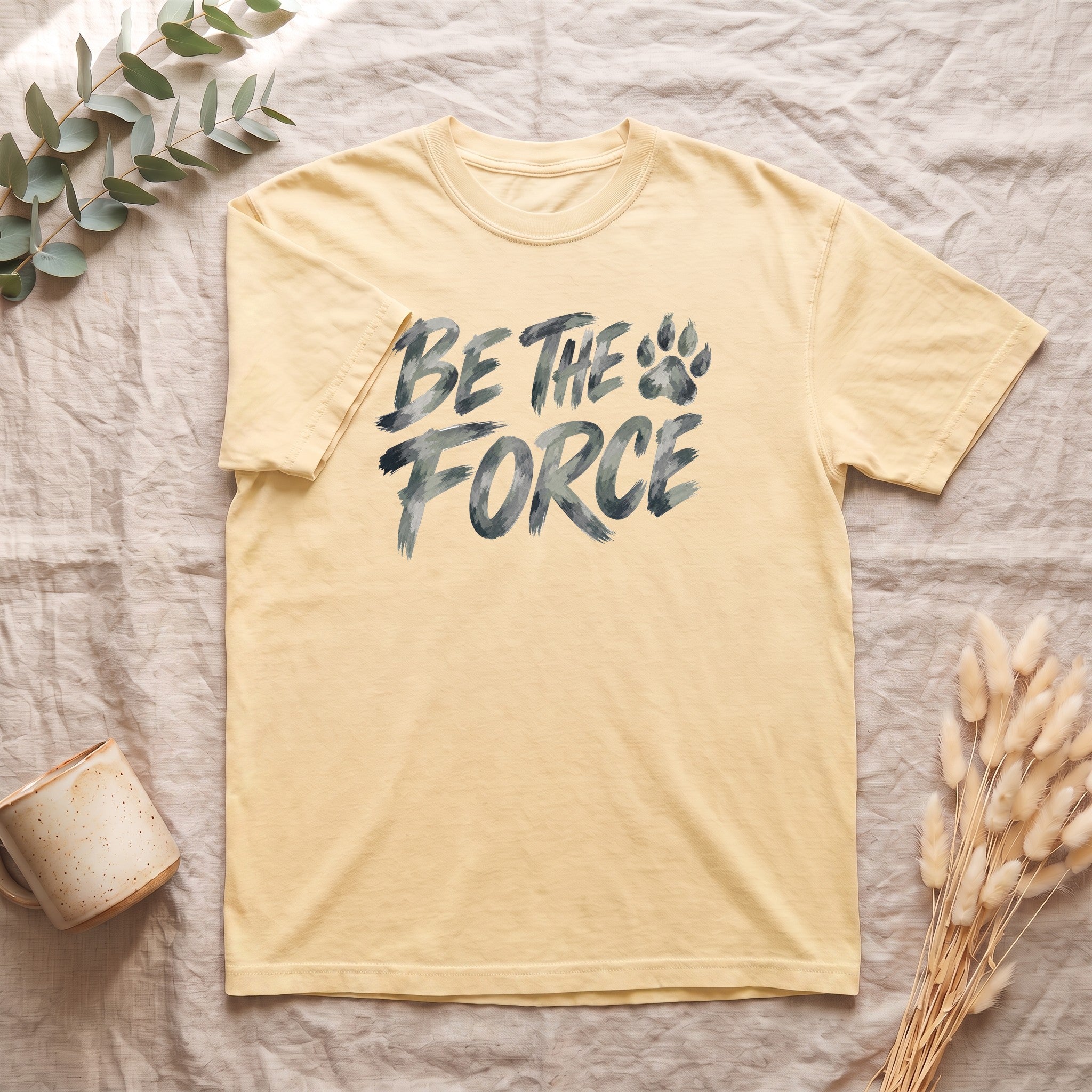 Be The Force Shirt, Camo Motivational Tee, Inspirational Encouragement Gift, Positive Vibes Paw Print Sweatshirt