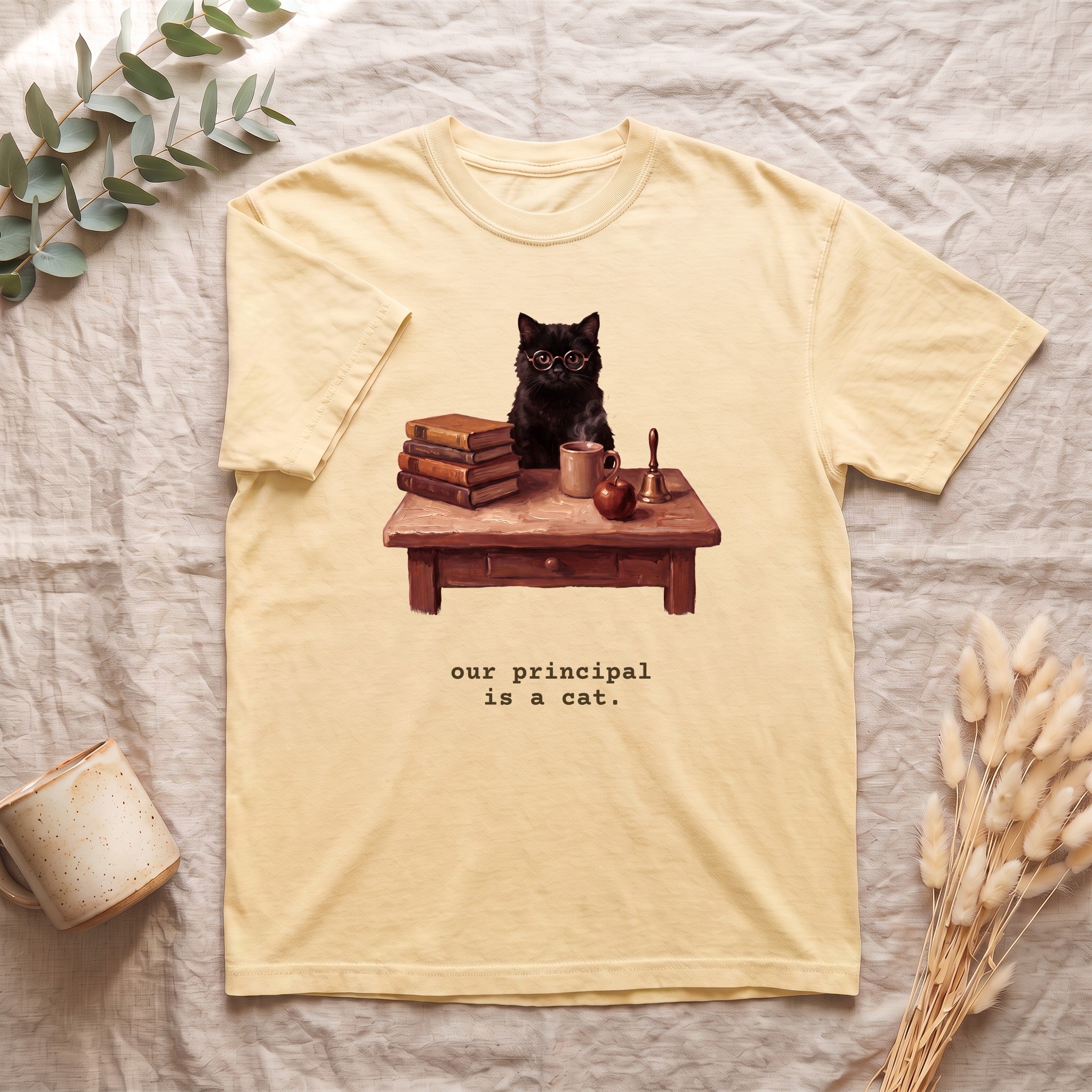 Our Principal Is A Cat Shirt, Funny Homeschool Mom Tee, Homeschool Family Cat Tee, Homeschool Gift