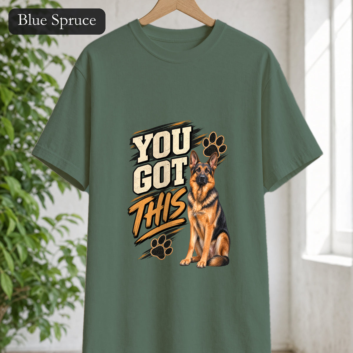 You Got This German Shepherd Shirt, GSD Dog Lover Motivational Tee, Encouragement Dog Mom Gift, Painterly Dog Shirt