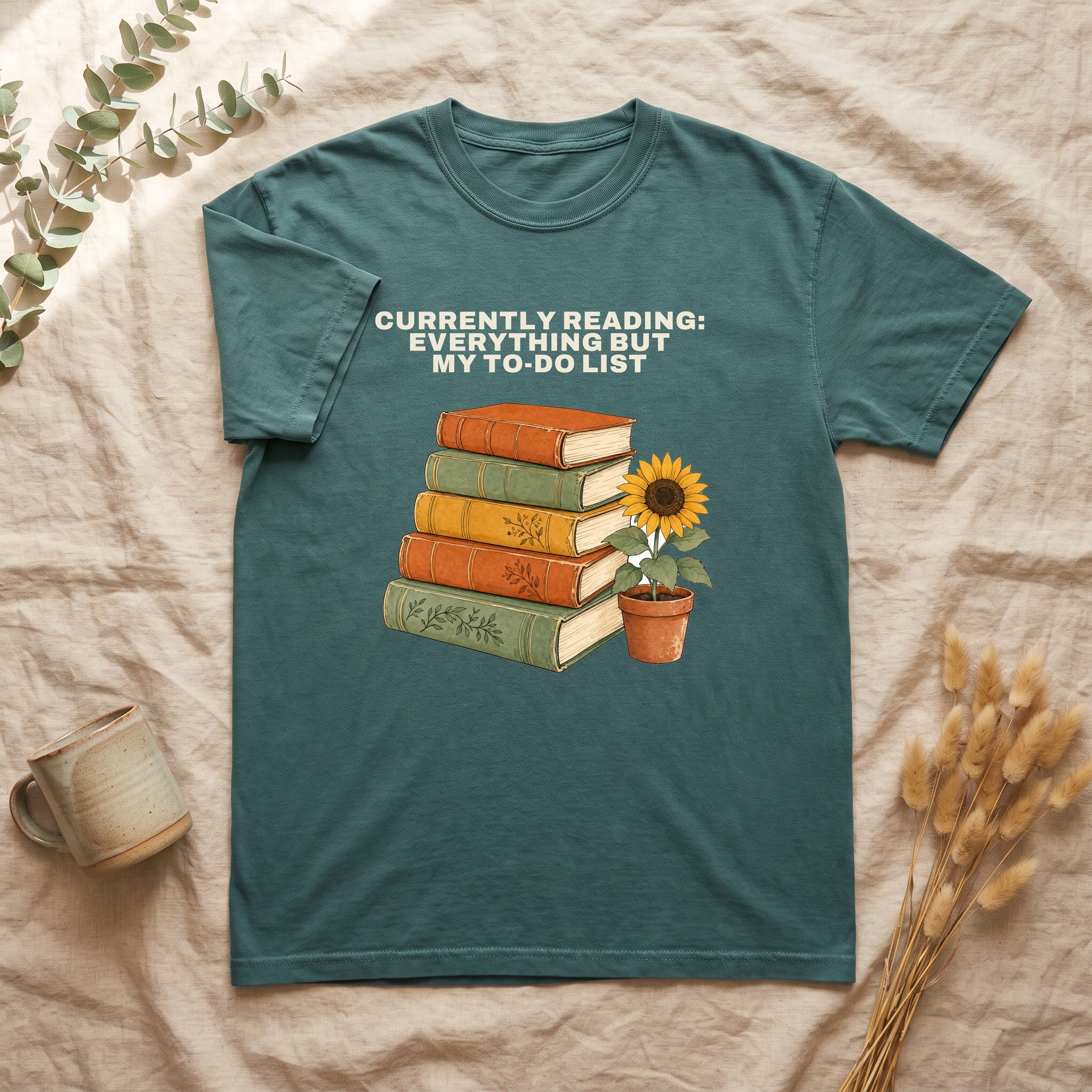 Currently Reading Everything But My To-Do List Shirt, Funny Bookish Tee, Book Lover Reader Gift