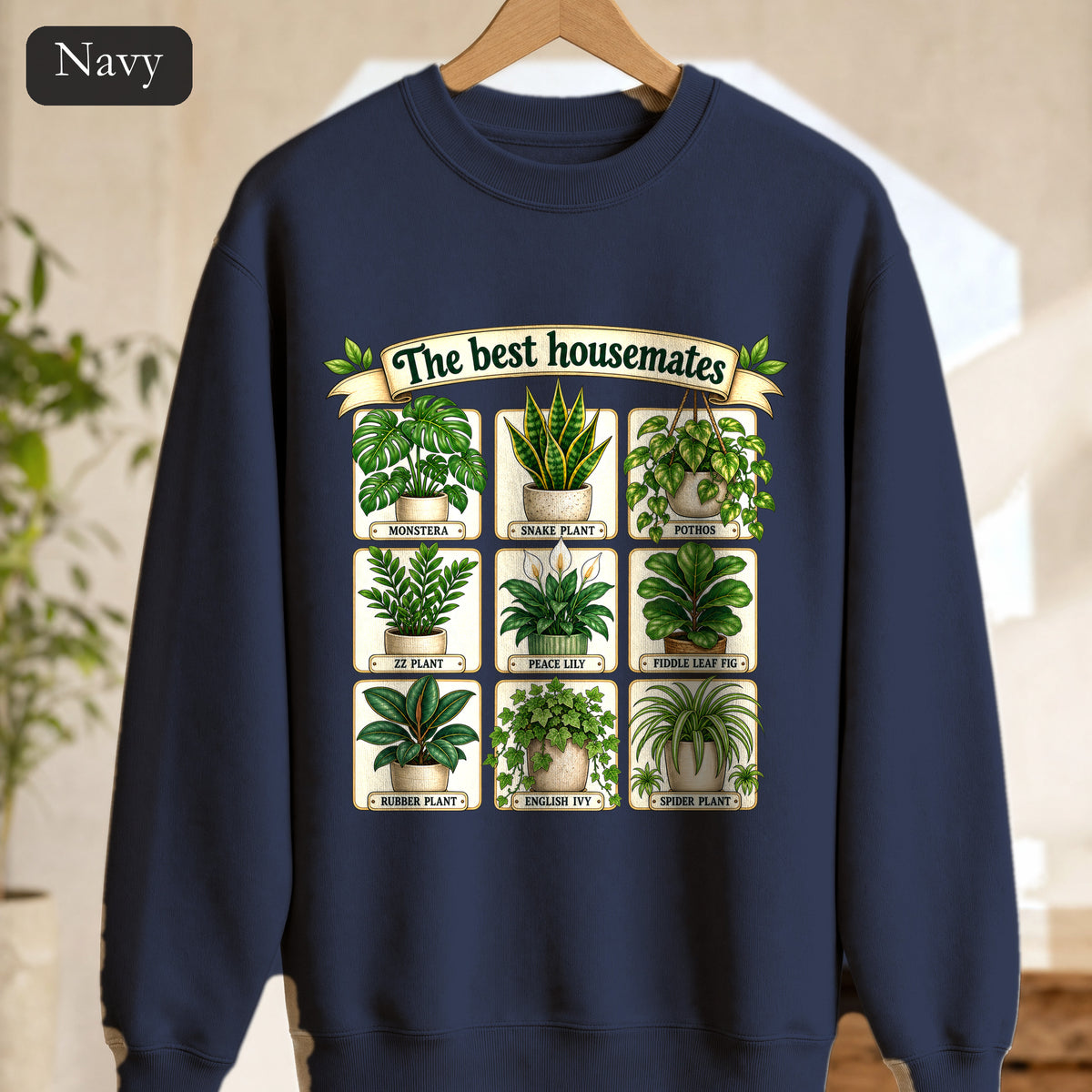The Best Housemates plant grid Sweatshirt | Crewneck