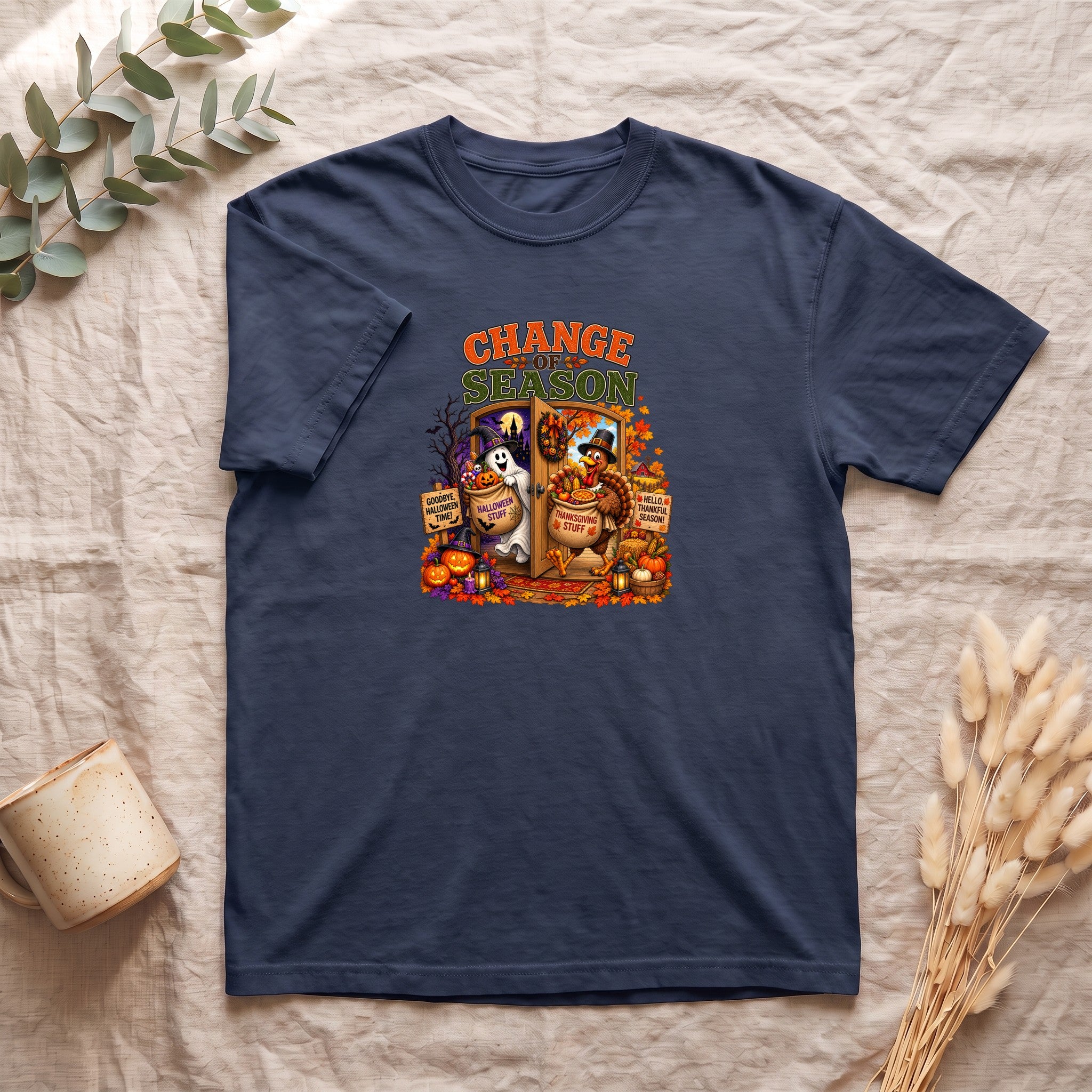 Change Season shirt | Halloween autumn pumpkins spooky tombstones