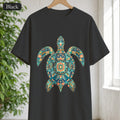Boho Sea Turtle Shirt, Folk Art Turtle Tee, Japanese Pattern Ocean Lover Gift, Vintage Floral Turtle Sweatshirt
