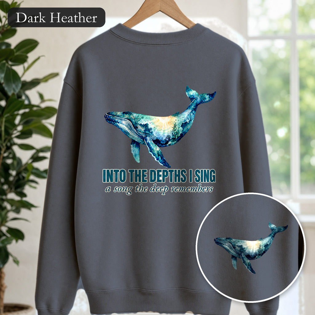 Into the Depths I Sing Shirt, Humpback Whale Double Exposure Tee, Ocean Lover Marine Life Gift, Nautical Sweatshirt