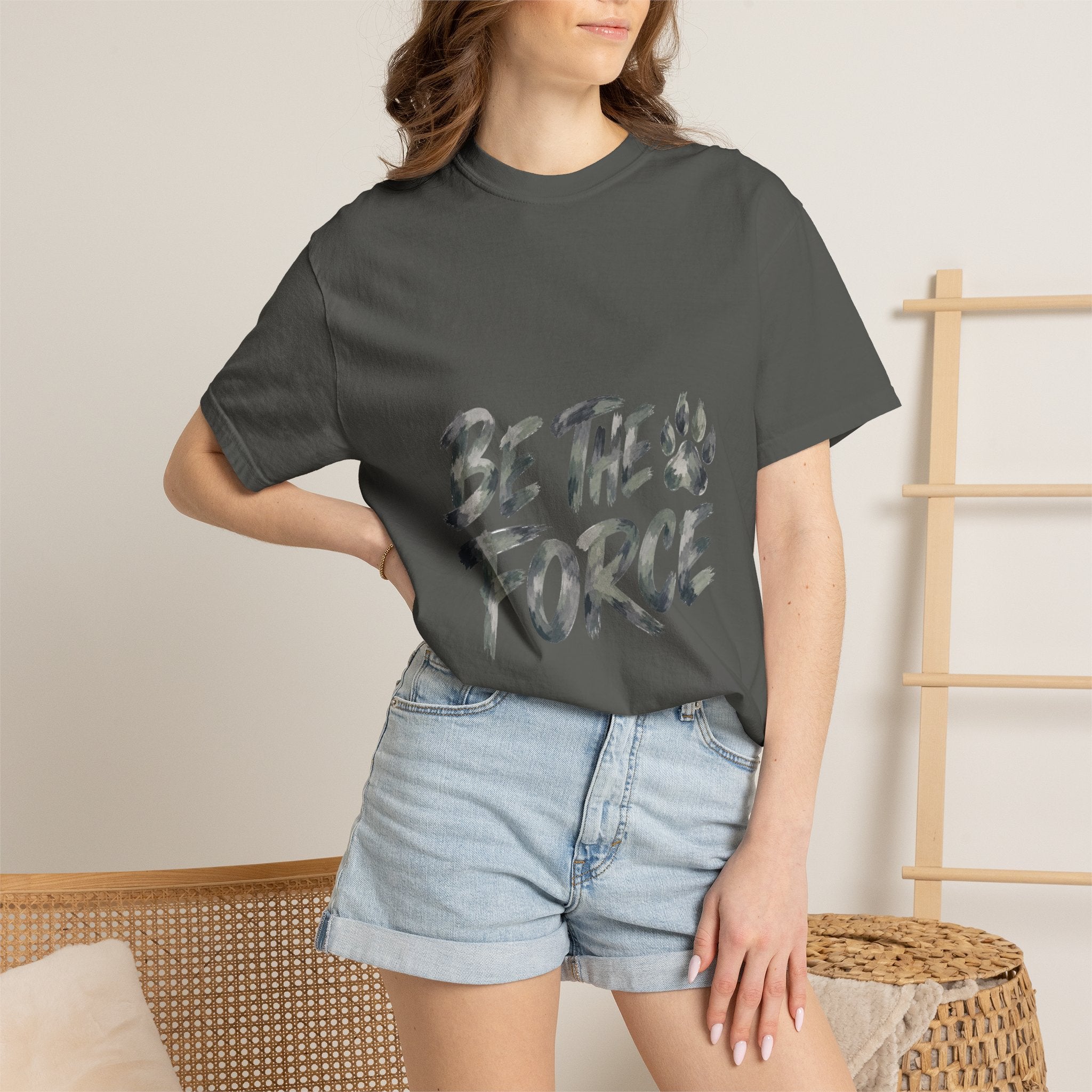 Be The Force Shirt, Camo Motivational Tee, Inspirational Encouragement Gift, Positive Vibes Paw Print Sweatshirt