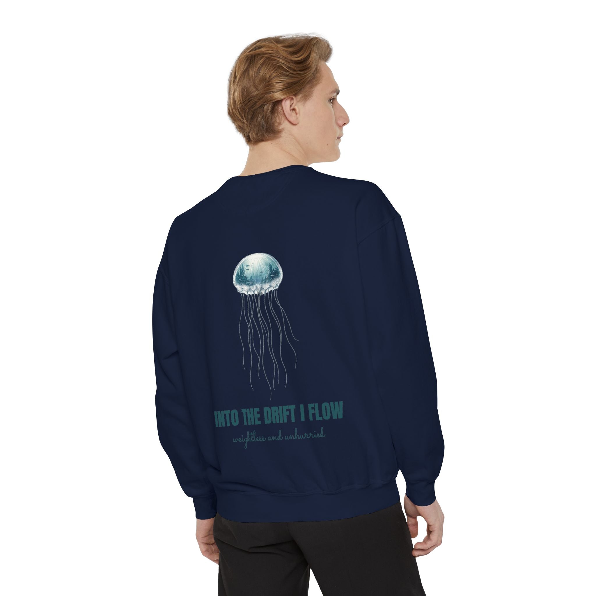 Into the Drift I Flow Shirt, Jellyfish Double Exposure Tee, Ocean Diver Sea Life Gift, Nautical Marine Sweatshirt