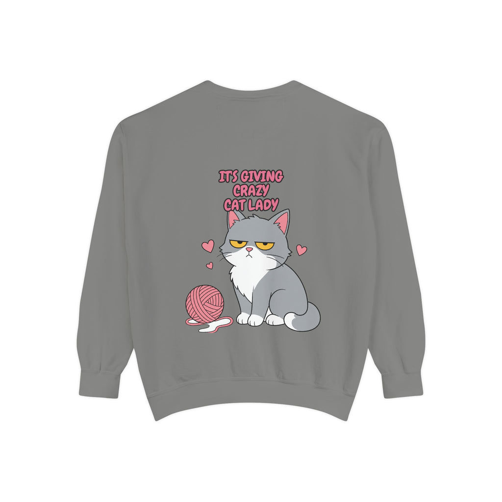 It's Giving Crazy Cat Lady Shirt, Grey Cat Mom Tee, Cat Lover Gift, Funny Cat Owner Sweatshirt