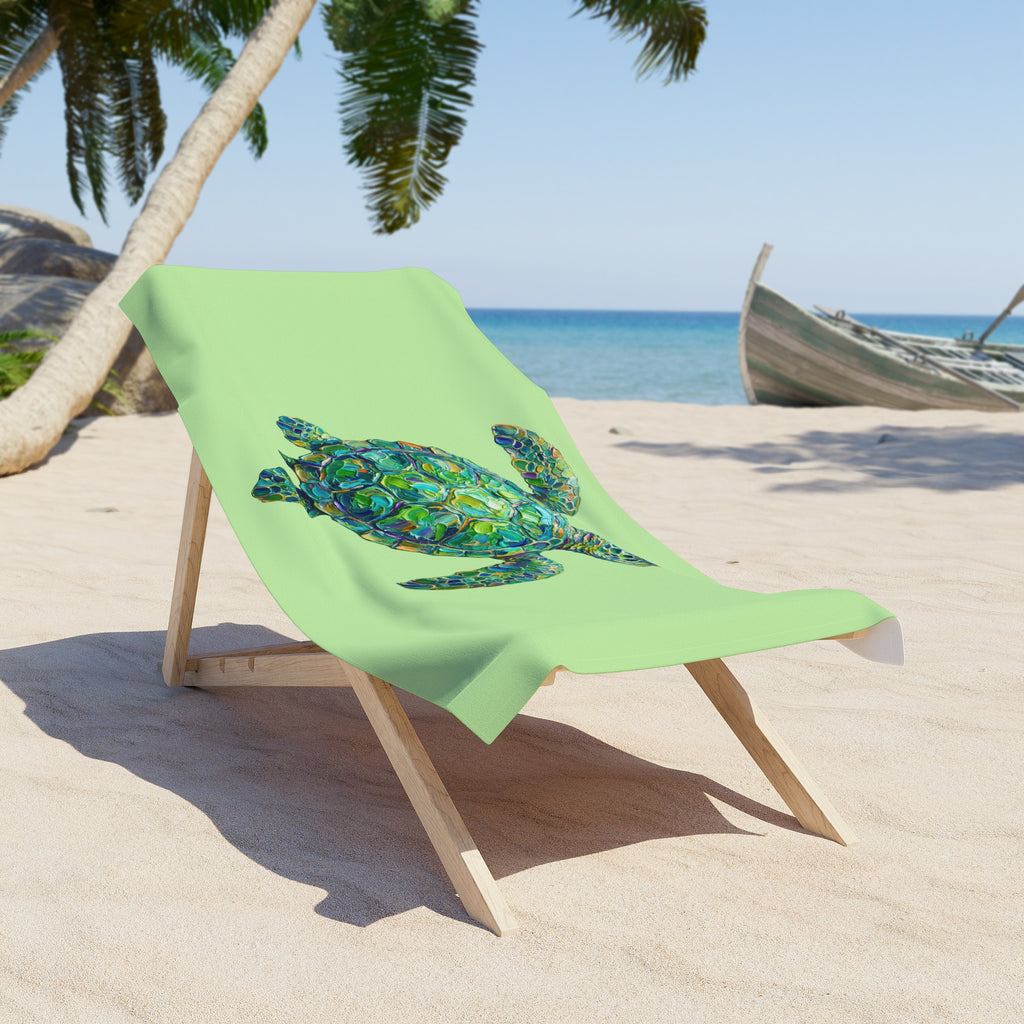 Sea Turtle Beach Towel — Colorful Ocean Art Towel