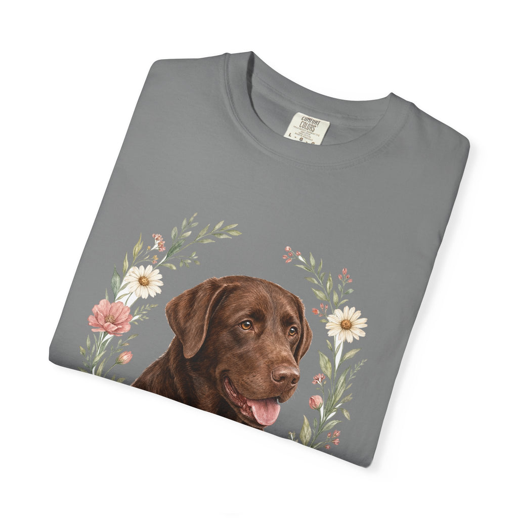 Chocolate Lab Mom Shirt, Labrador Mom Tee, Dog Mom Gift, Wildflower Dog Lover Sweatshirt, Cute Dog Owner Gift