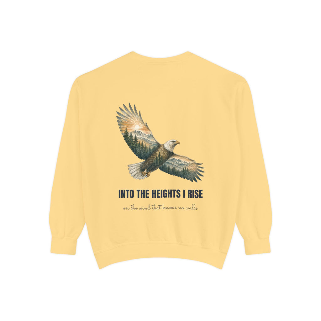 Into the Heights I Rise Shirt, Eagle Double Exposure Tee, Mountain Wilderness Adventure Gift, Woodland Nature Sweatshirt