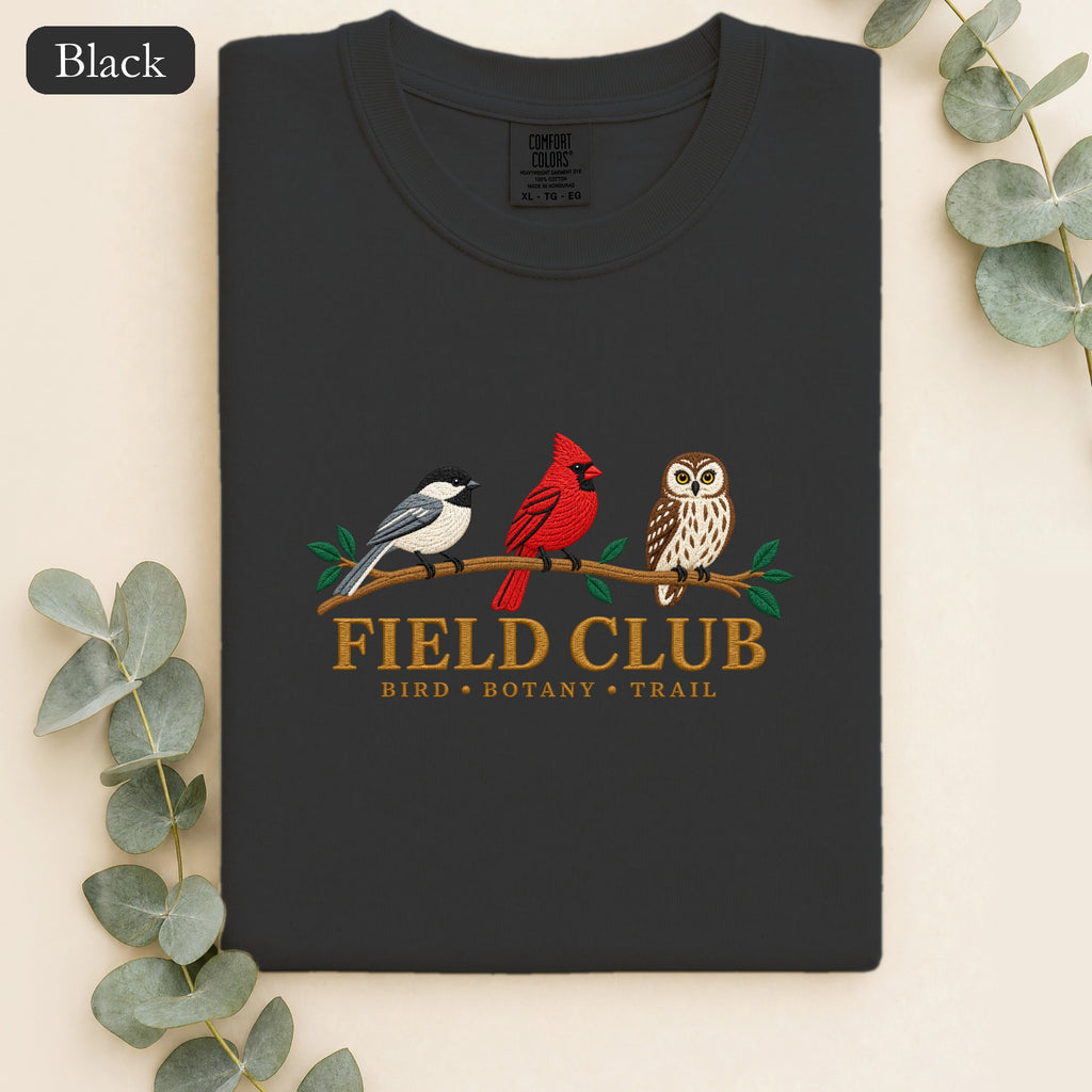 Embroidered Field Club Cardinal Owl Graphic Shirt