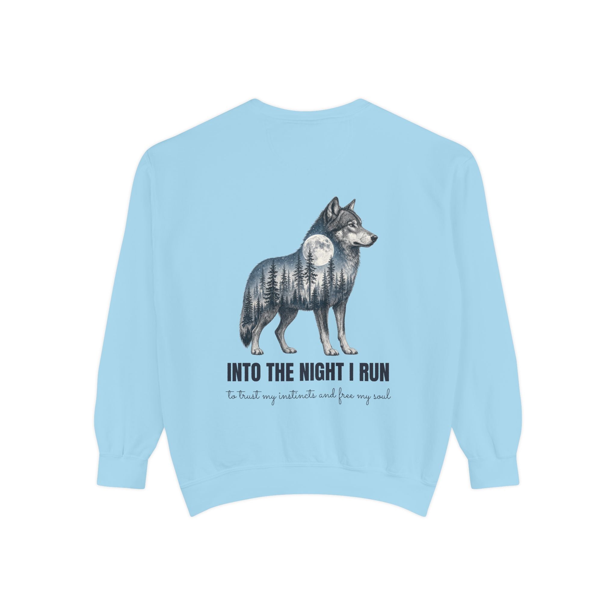 Into the Night I Run Shirt, Wolf Double Exposure Tee, Moonlit Forest Wild Spirit Gift, Woodland Nature Sweatshirt