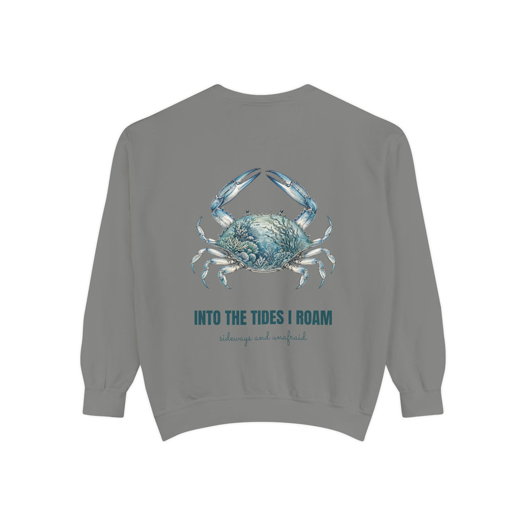 Into the Tides I Roam Shirt, Blue Crab Double Exposure Tee, Ocean Beach Coastal Lover Gift, Nautical Sea Life Sweatshirt