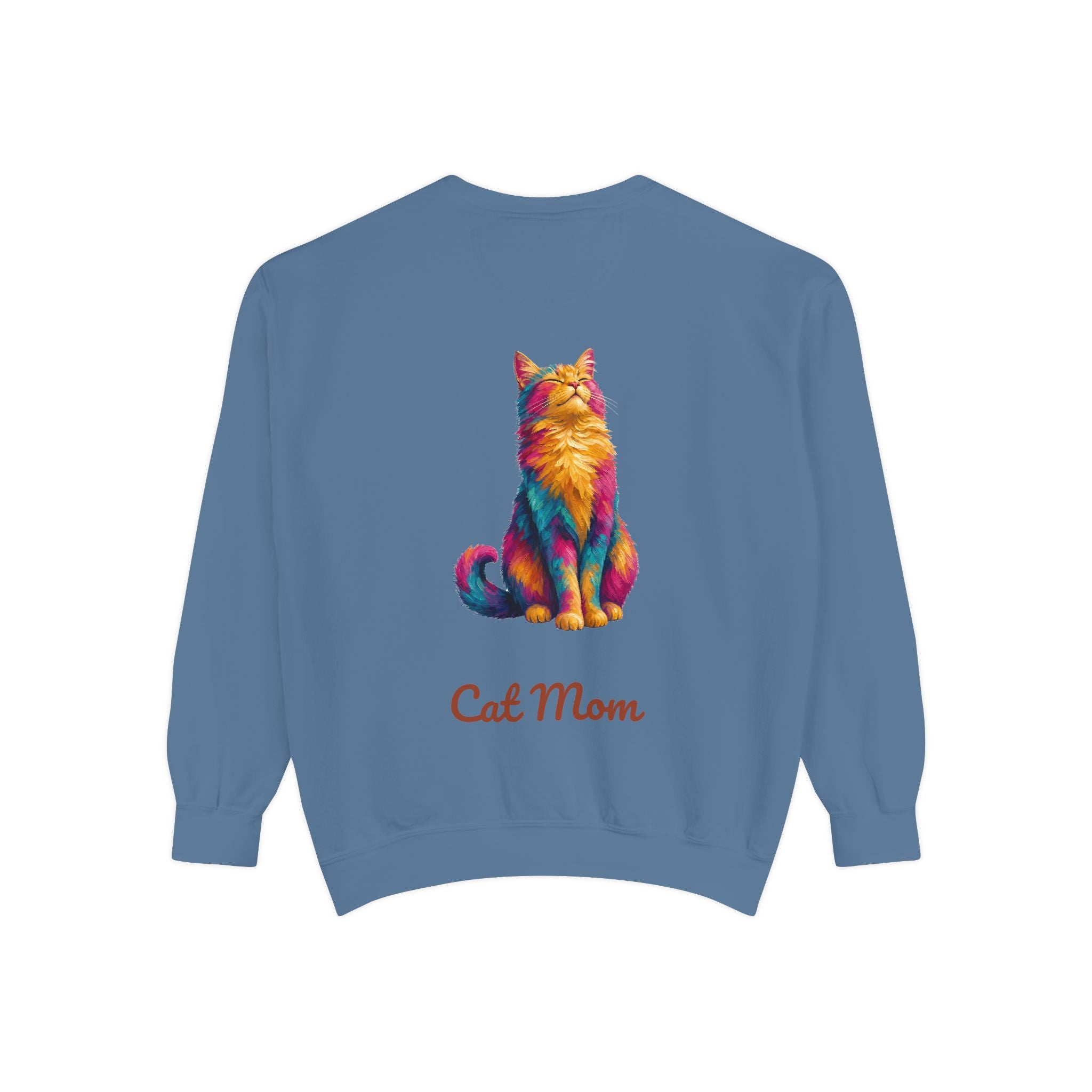 Cat Mom Shirt, Vibrant Painterly Cat Tee, Bold Cat Lover Gift, Colorful Cat Owner Sweatshirt