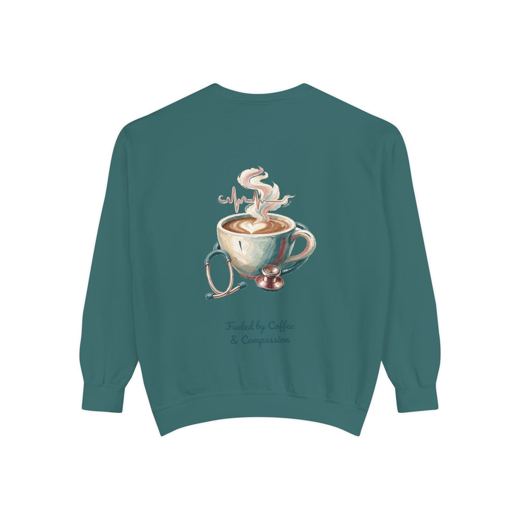 Nurse Shirt, Fueled by Coffee and Compassion Tee, Nurse Week RN Gift, Painterly Nurse Coffee Sweatshirt