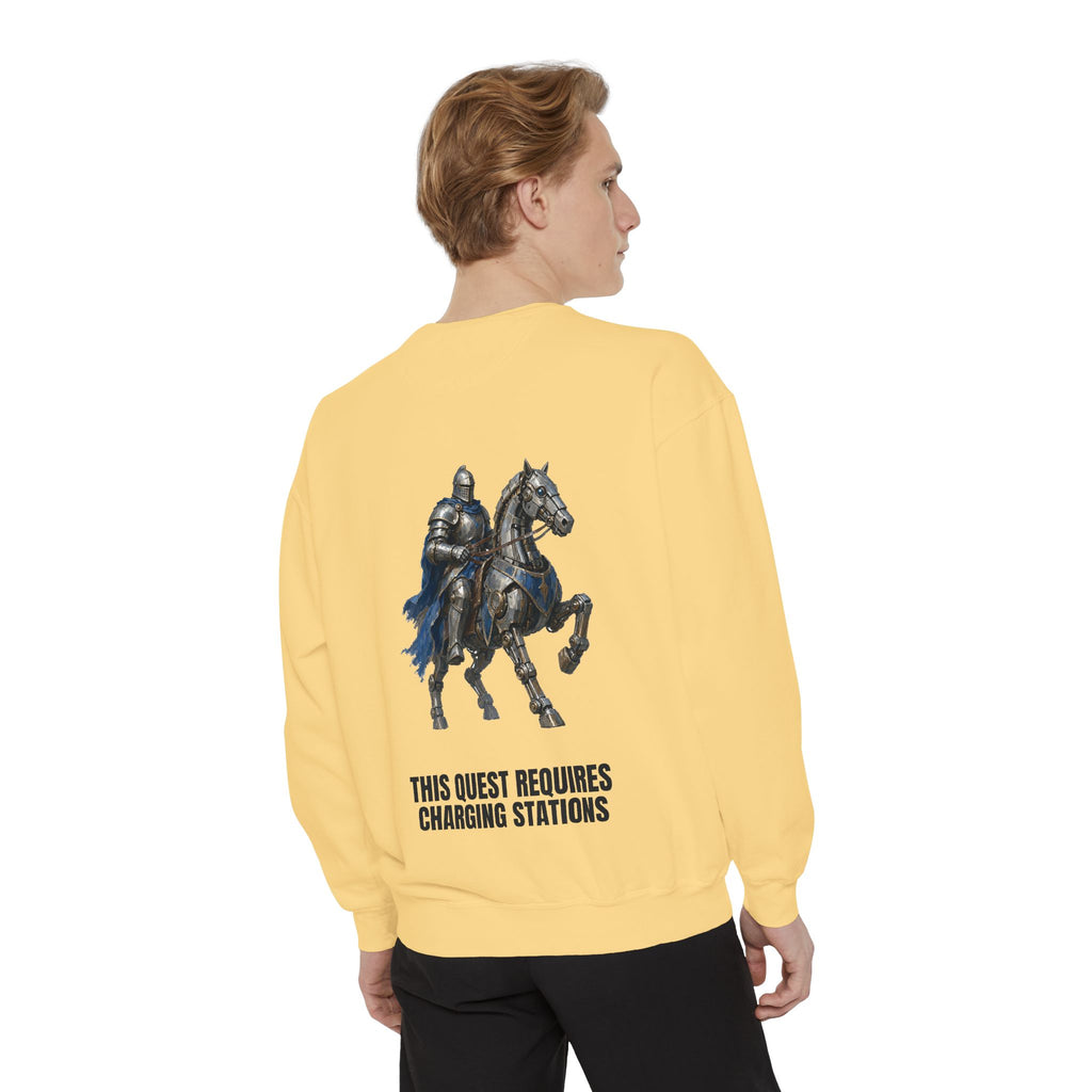 This Quest Requires Charging Stations Shirt, Knight Robot Horse Tee, Funny Gamer Tech Gift, Sci-Fi Fantasy Sweatshirt