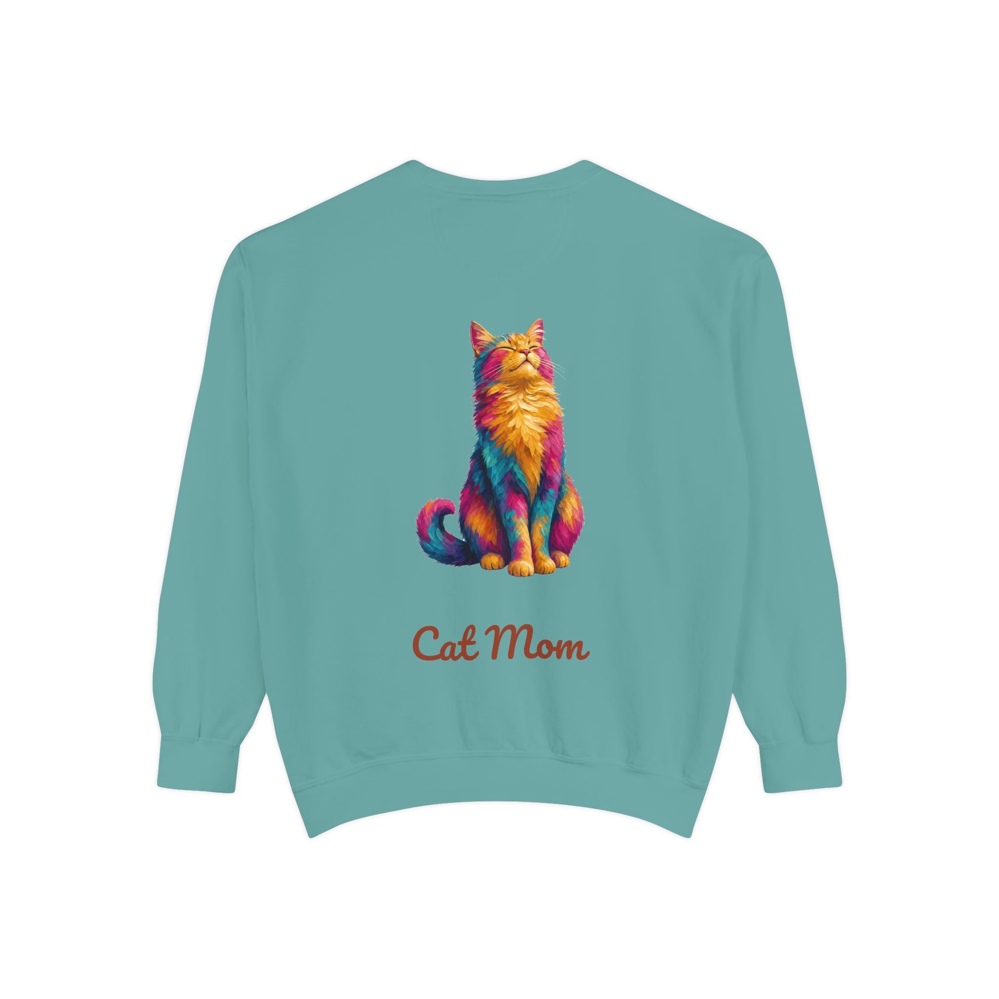 Cat Mom Shirt, Vibrant Painterly Cat Tee, Bold Cat Lover Gift, Colorful Cat Owner Sweatshirt