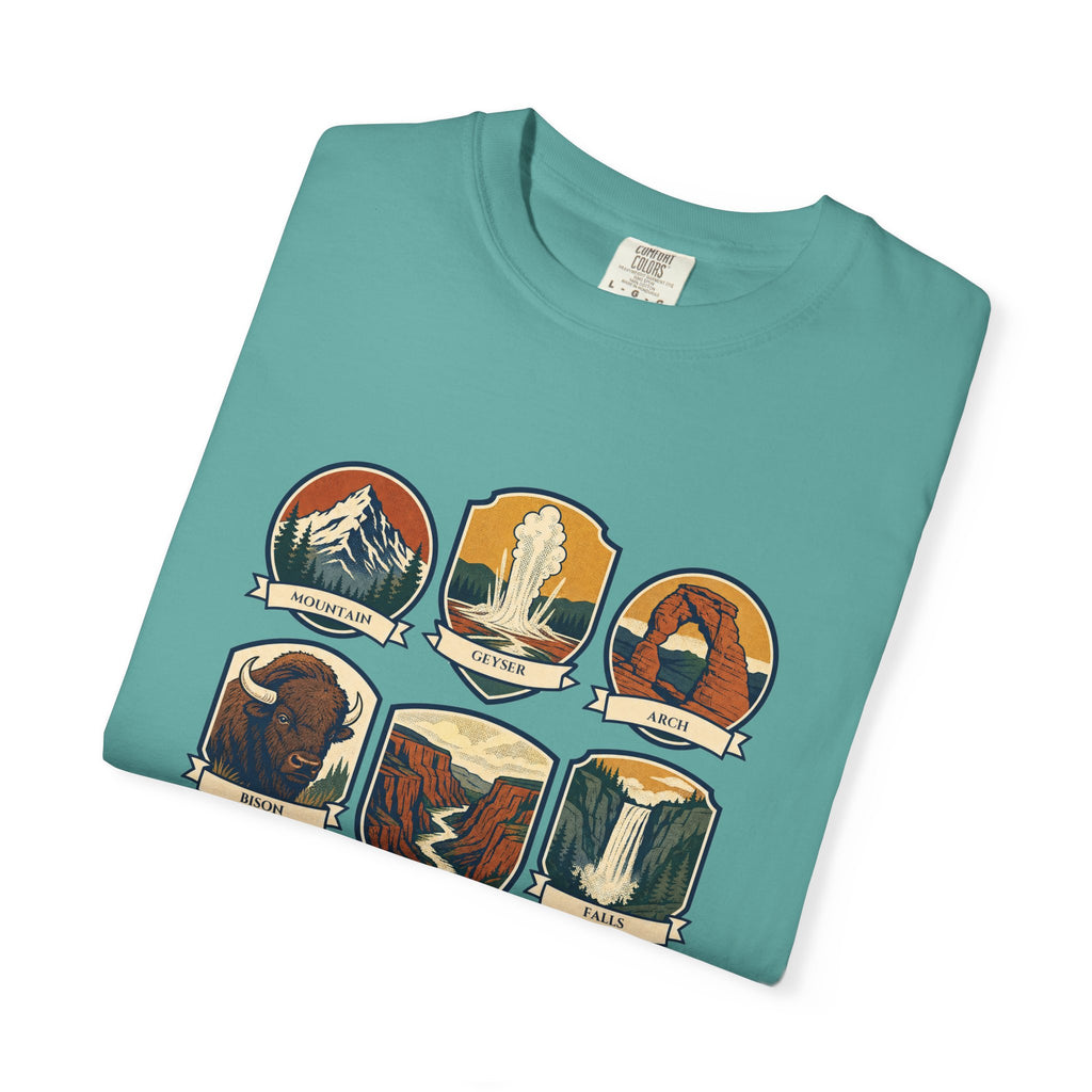 National Parks Shirt, 63 National Parks Badge Tee, Hiking Camping Gift, Retro Adventure Sweatshirt, Outdoor Nature Lover