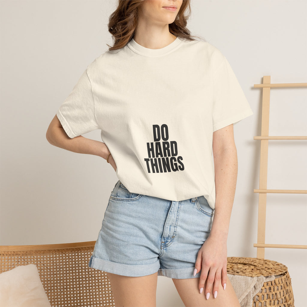Do Hard Things Shirt, Minimalist Motivational Tee, Gym Fitness Mindset Gift, Bold Typography Sweatshirt