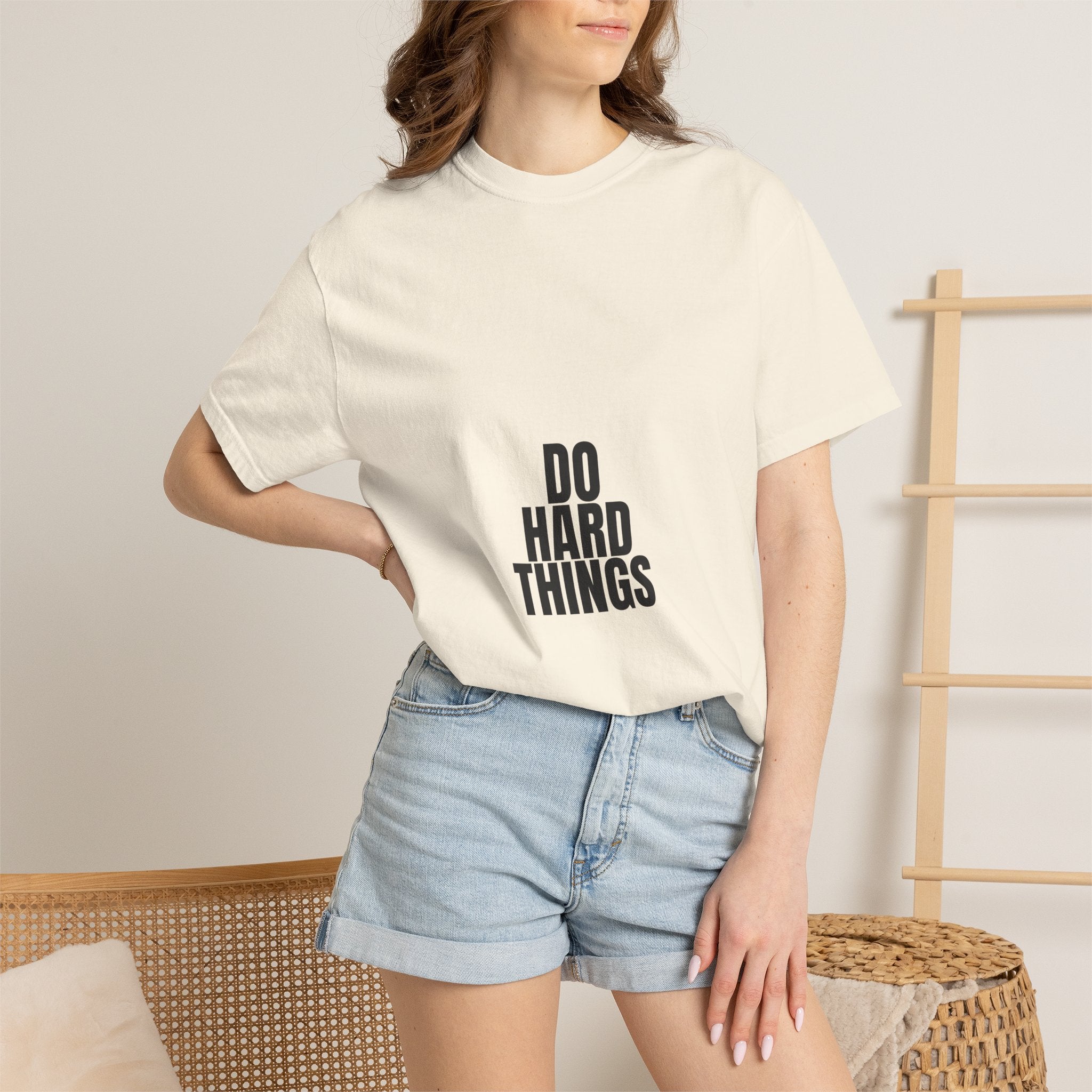 Do Hard Things Shirt, Minimalist Motivational Tee, Gym Fitness Mindset Gift, Bold Typography Sweatshirt