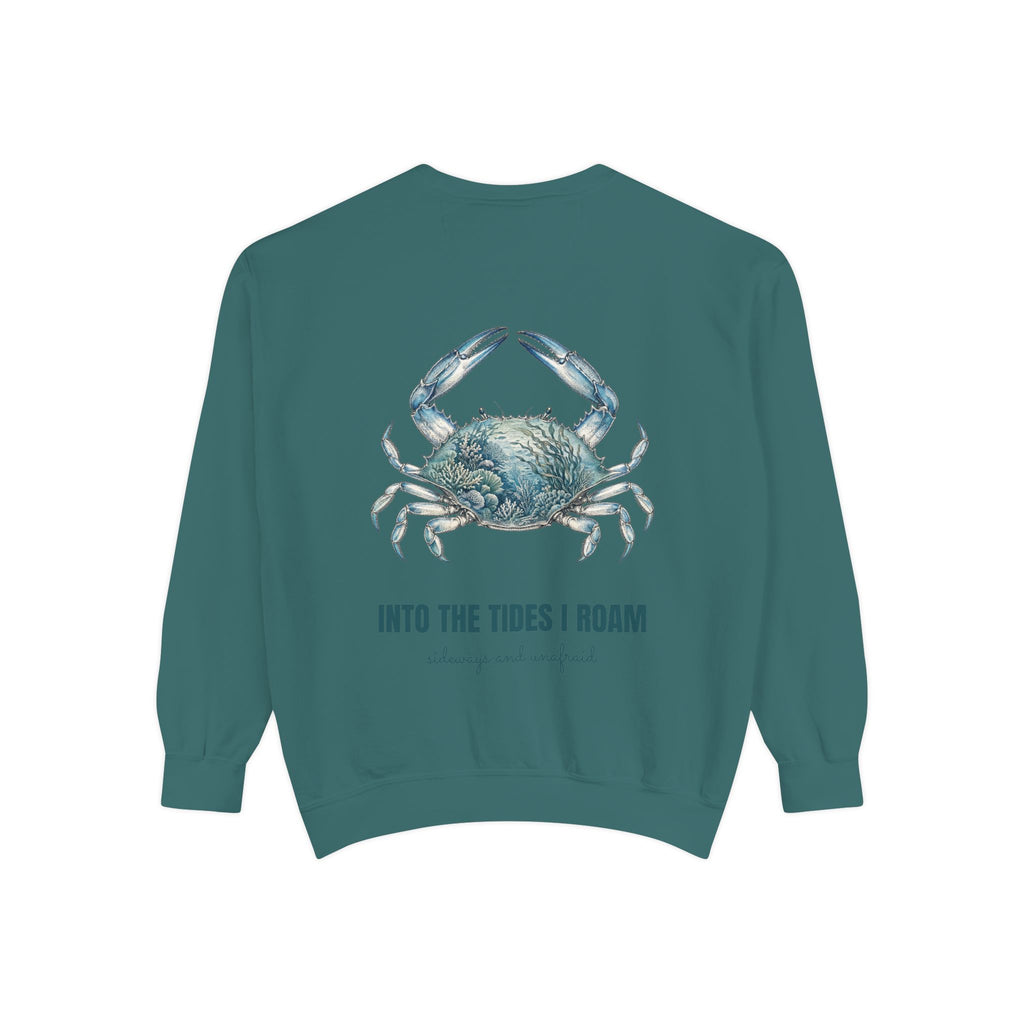 Into the Tides I Roam Shirt, Blue Crab Double Exposure Tee, Ocean Beach Coastal Lover Gift, Nautical Sea Life Sweatshirt