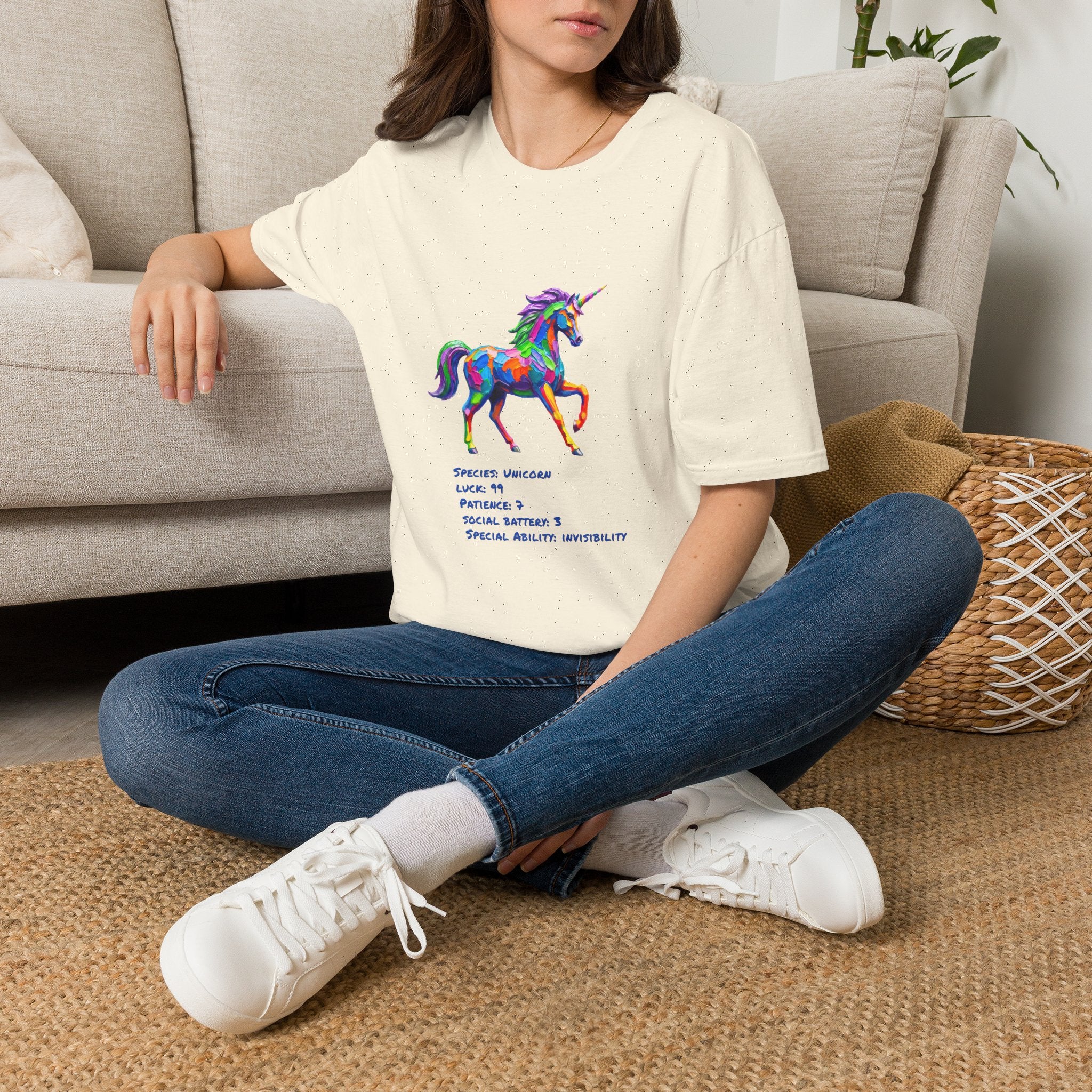 Unicorn Stat Card Shirt — Special Ability: Invisibility, RPG Tee