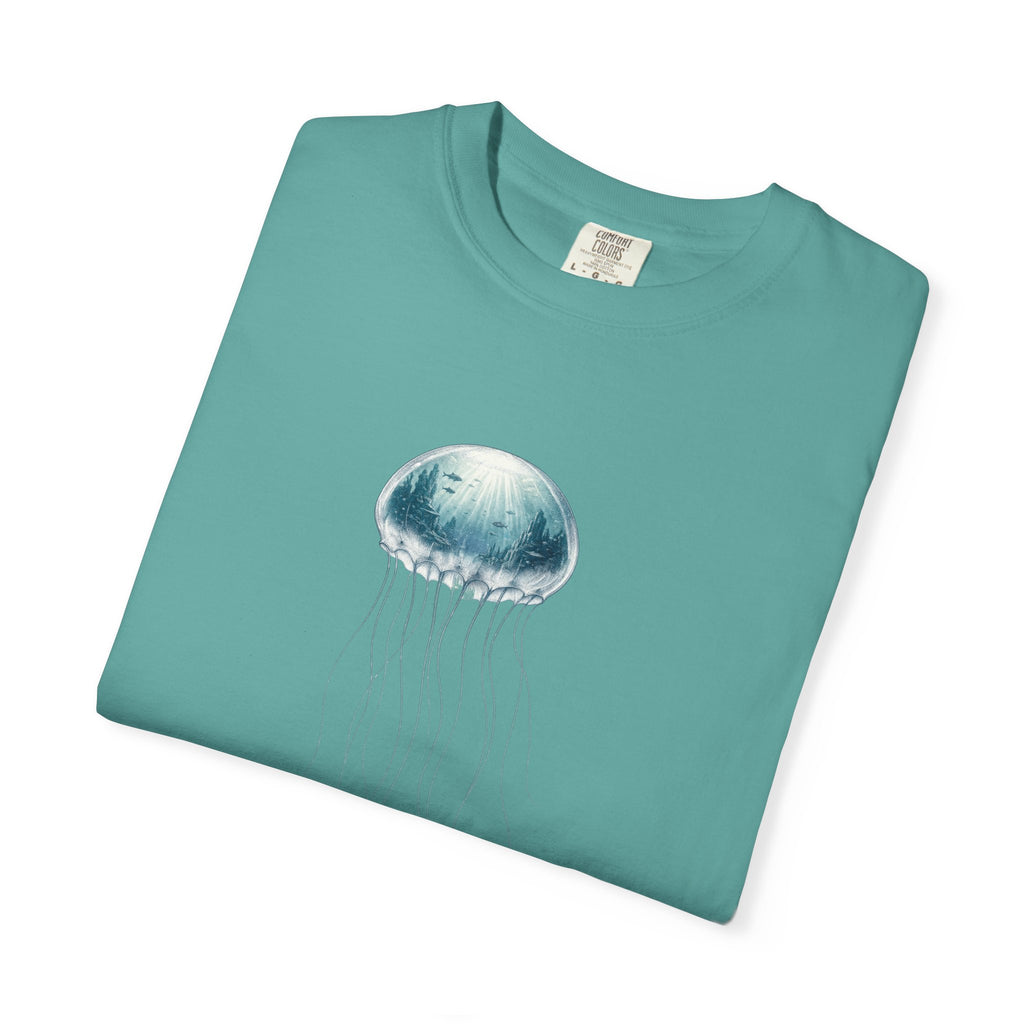 Into the Drift I Flow Shirt, Jellyfish Double Exposure Tee, Ocean Diver Sea Life Gift, Nautical Marine Sweatshirt